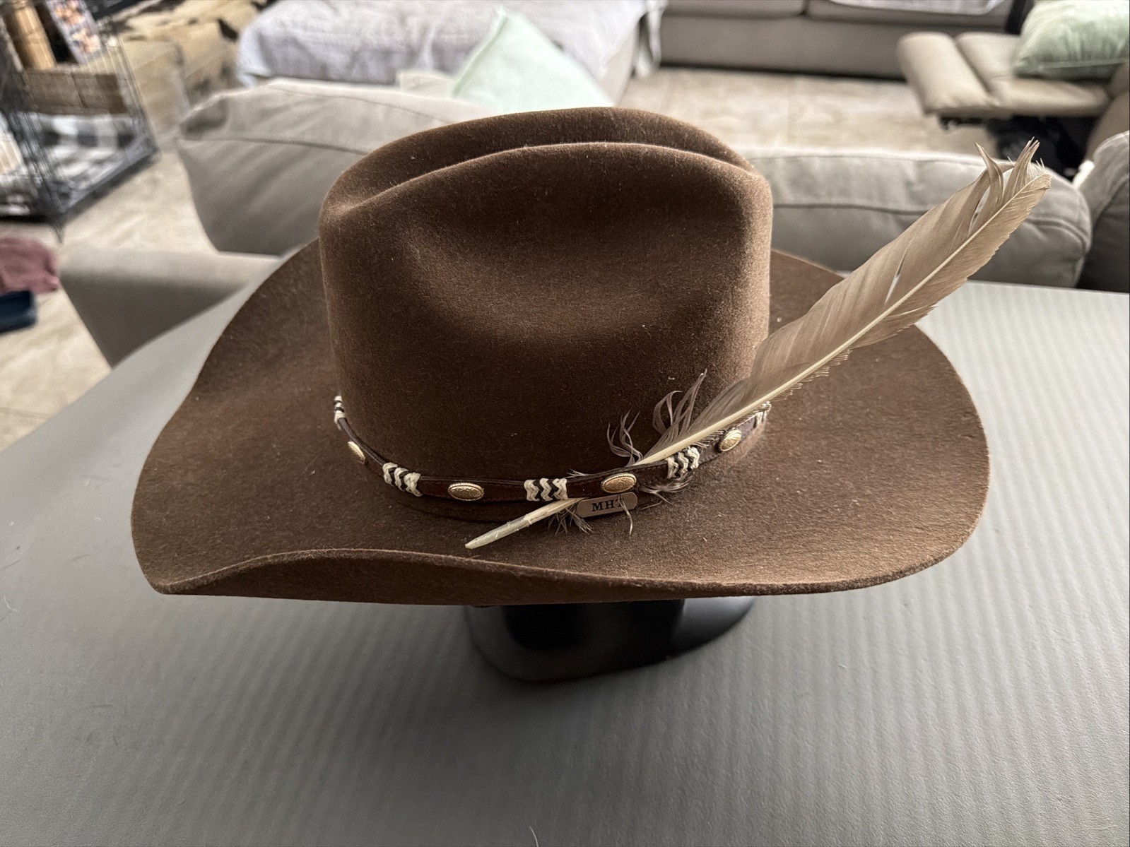 Vintage Chocolate Brown 3X Beaver Master Hatters of Texas SZ 7 Made In USA
