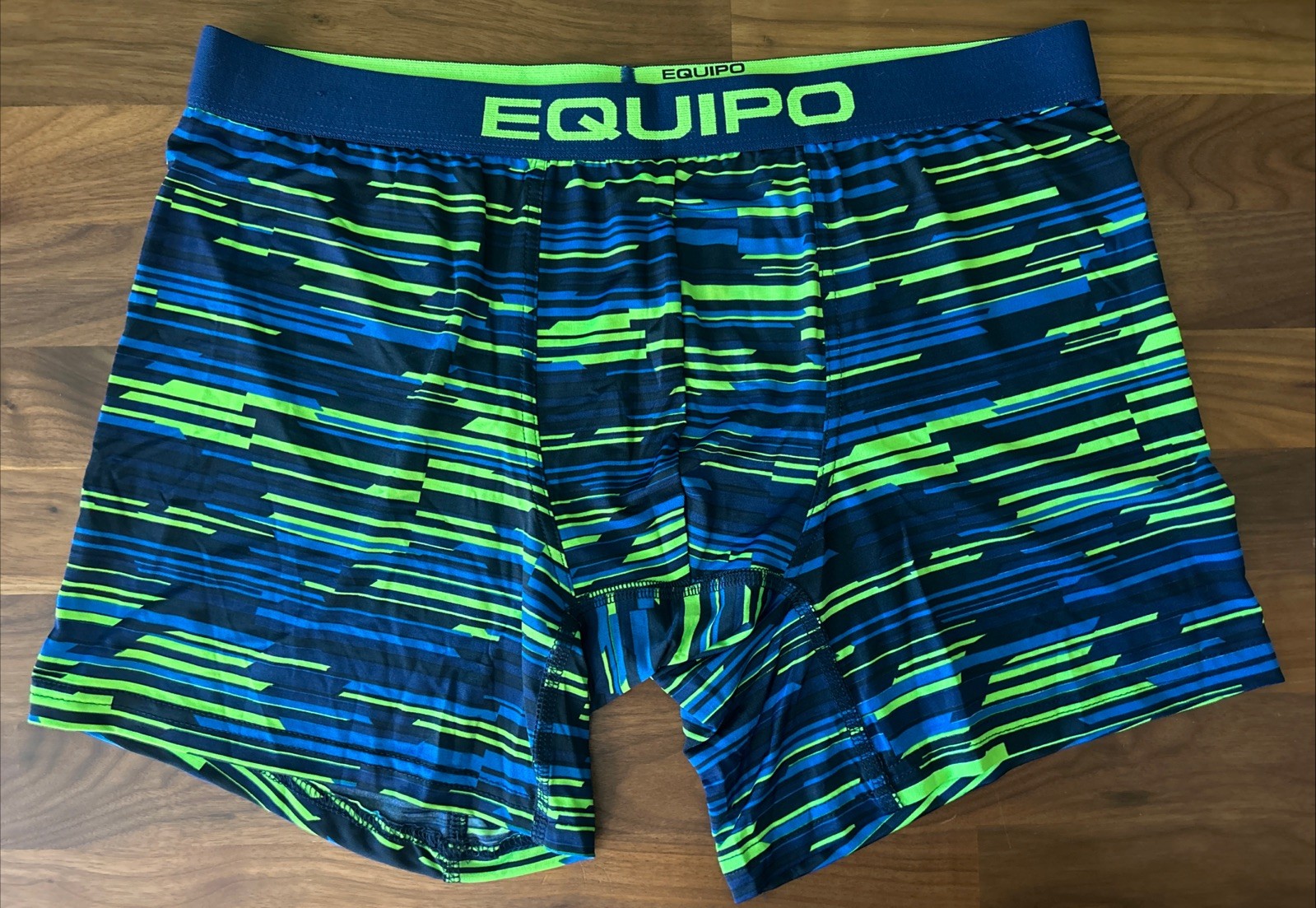 Vtg Equipo Brazilian TRUNK Brief Geo Microfiber Stretch men XL Blue Lime Green
