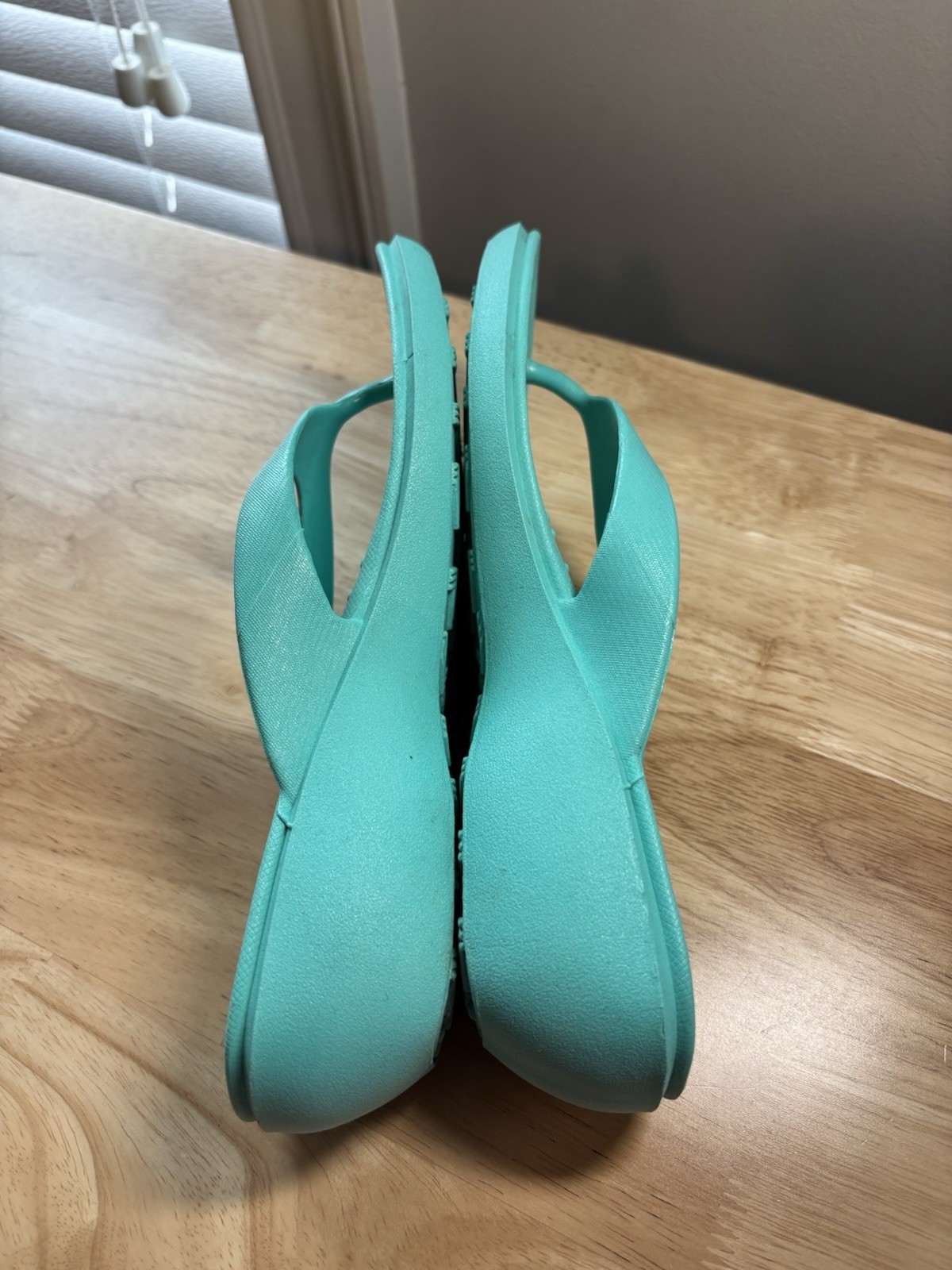 Okabashi Splash Flip Flop Wedge Sandal Slip Resistant Women Sea Glass Green ML