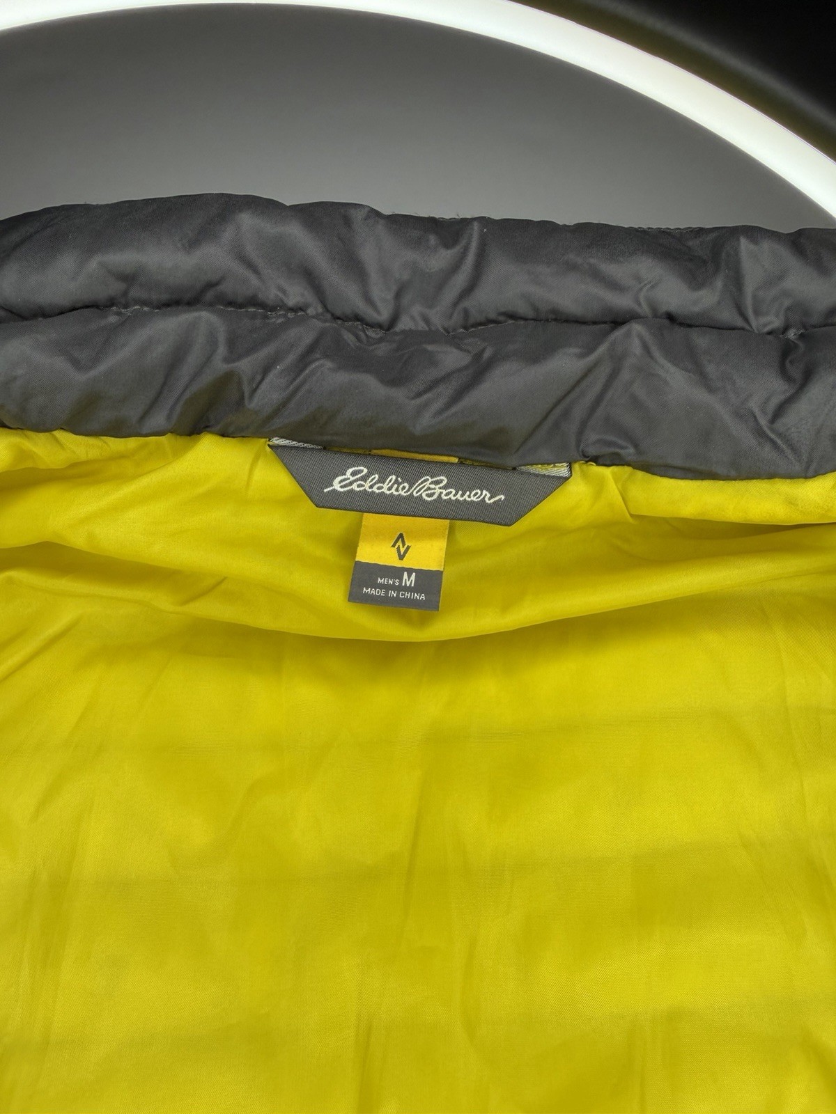 Eddie Bauer Vest Mens Medium Gray Puffer EB700 Down Full Zip