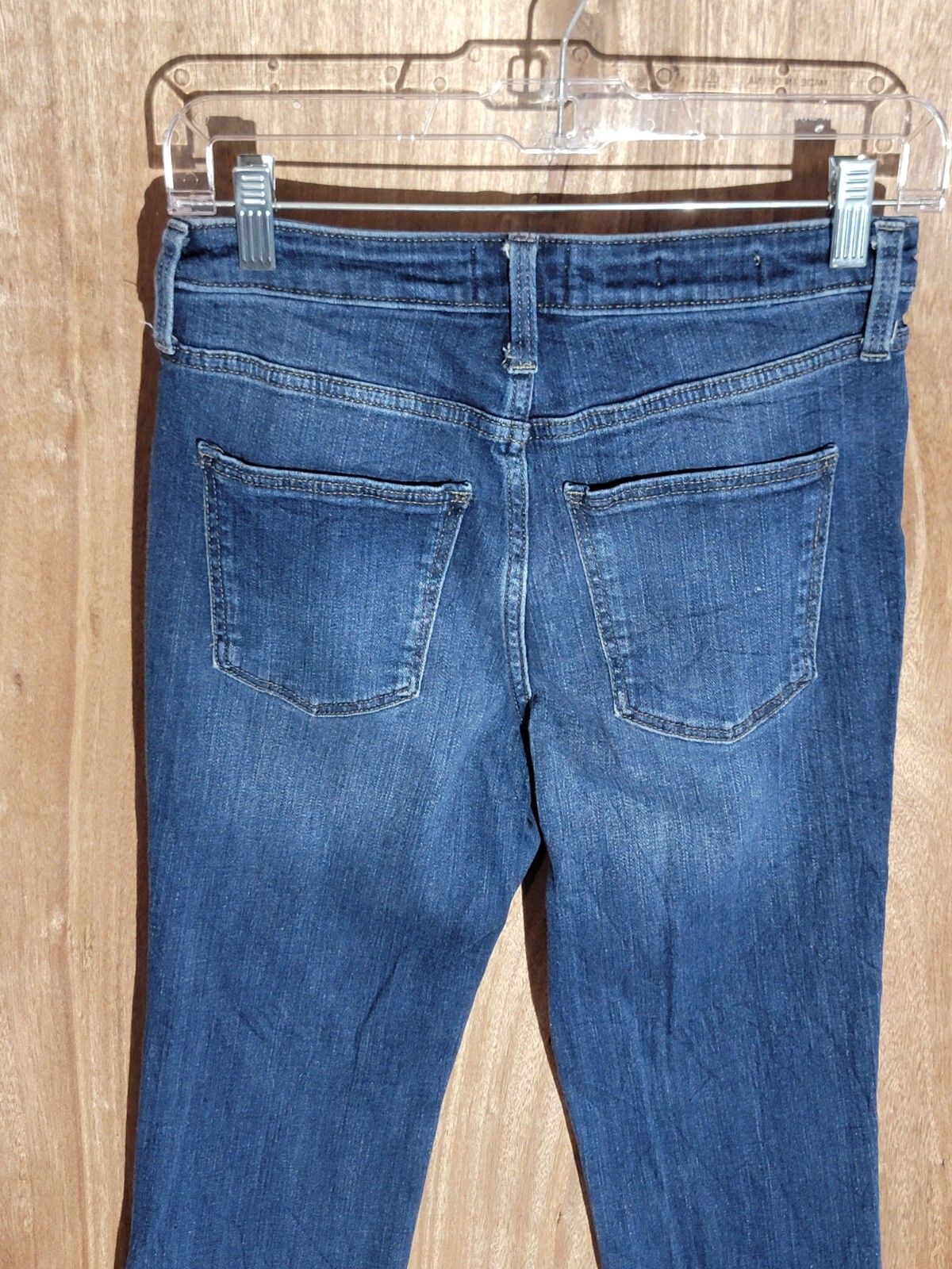 universal thread jeans women size 2/26r slim straight stretch mid rise dark blue