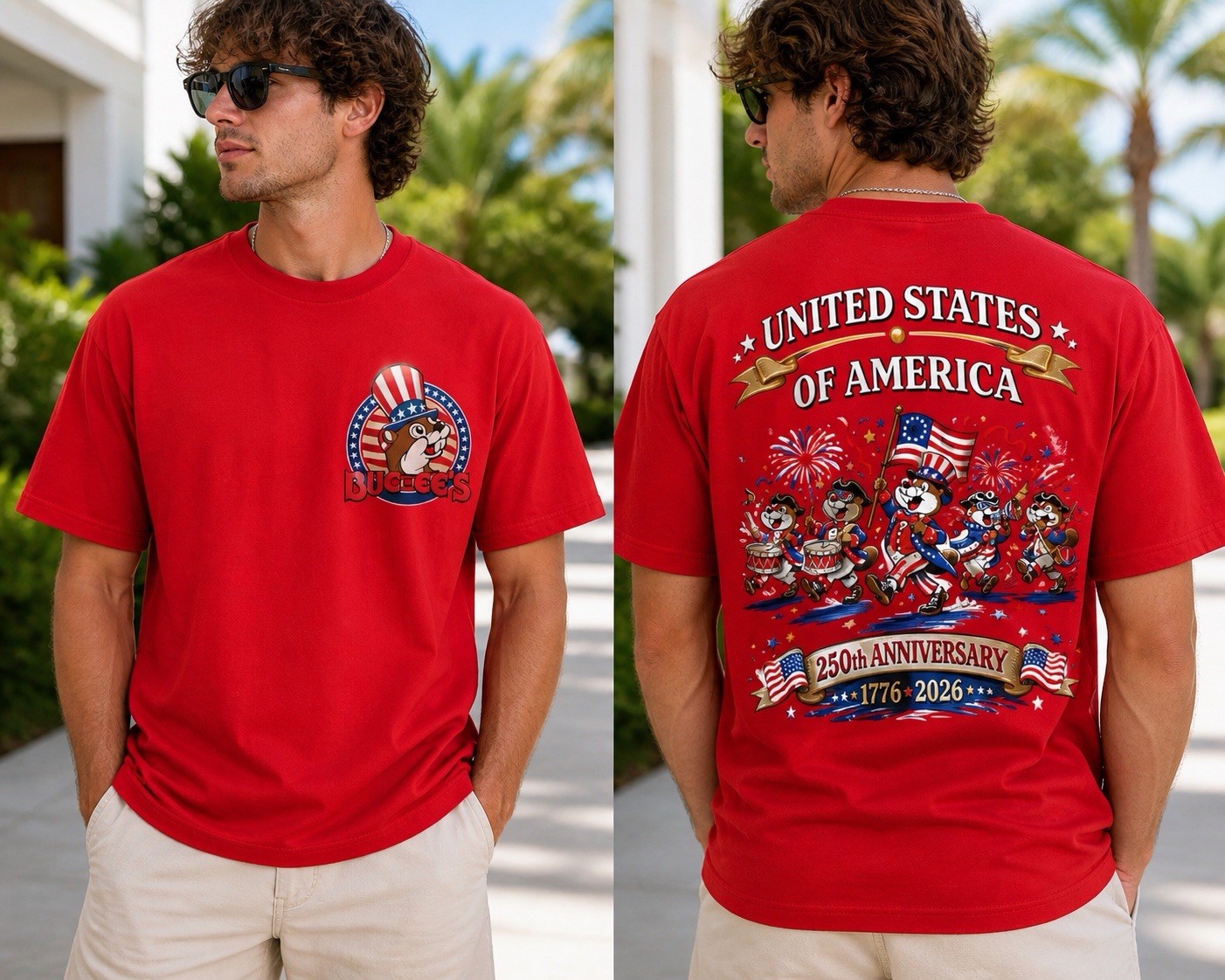 Buc-ees 250th Anniversary America, 250th years of Freedom – All Over Shirt, New