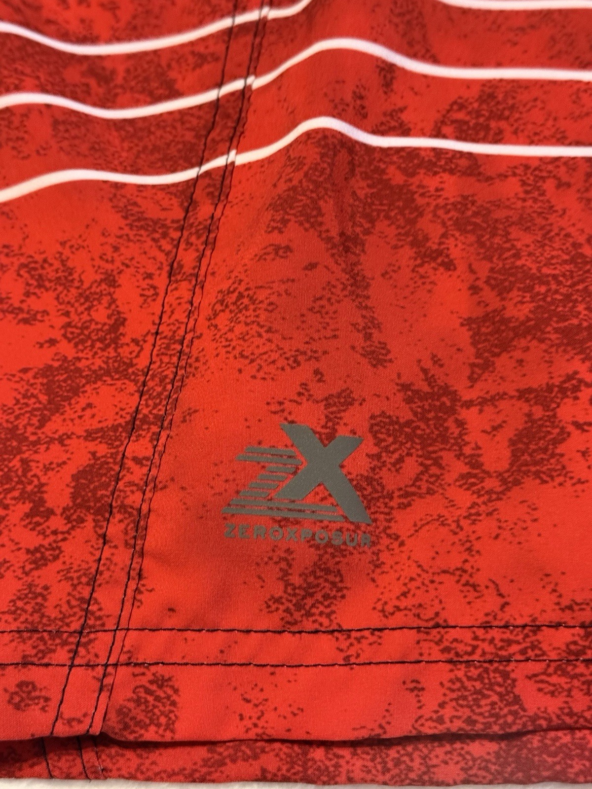 ZeroXposur Men’s Board Shorts Red Blue White Stars & Stripes Drawstring L