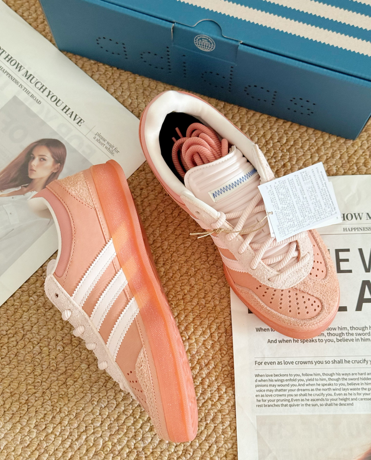 [JS5052] Adidas Mens Bad Bunny Gazelle Wonder Clay Aqua-Ash Pink Cabo Rojo *NEW*