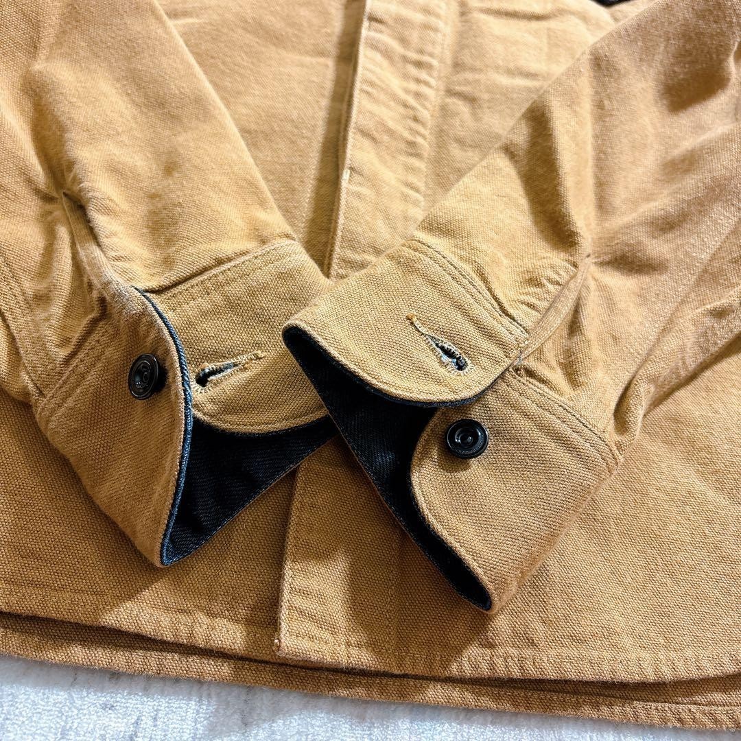 DELUXEWARE Duck Work Shirt Cotton Brown Size M L26.4in pit pit 19.7in