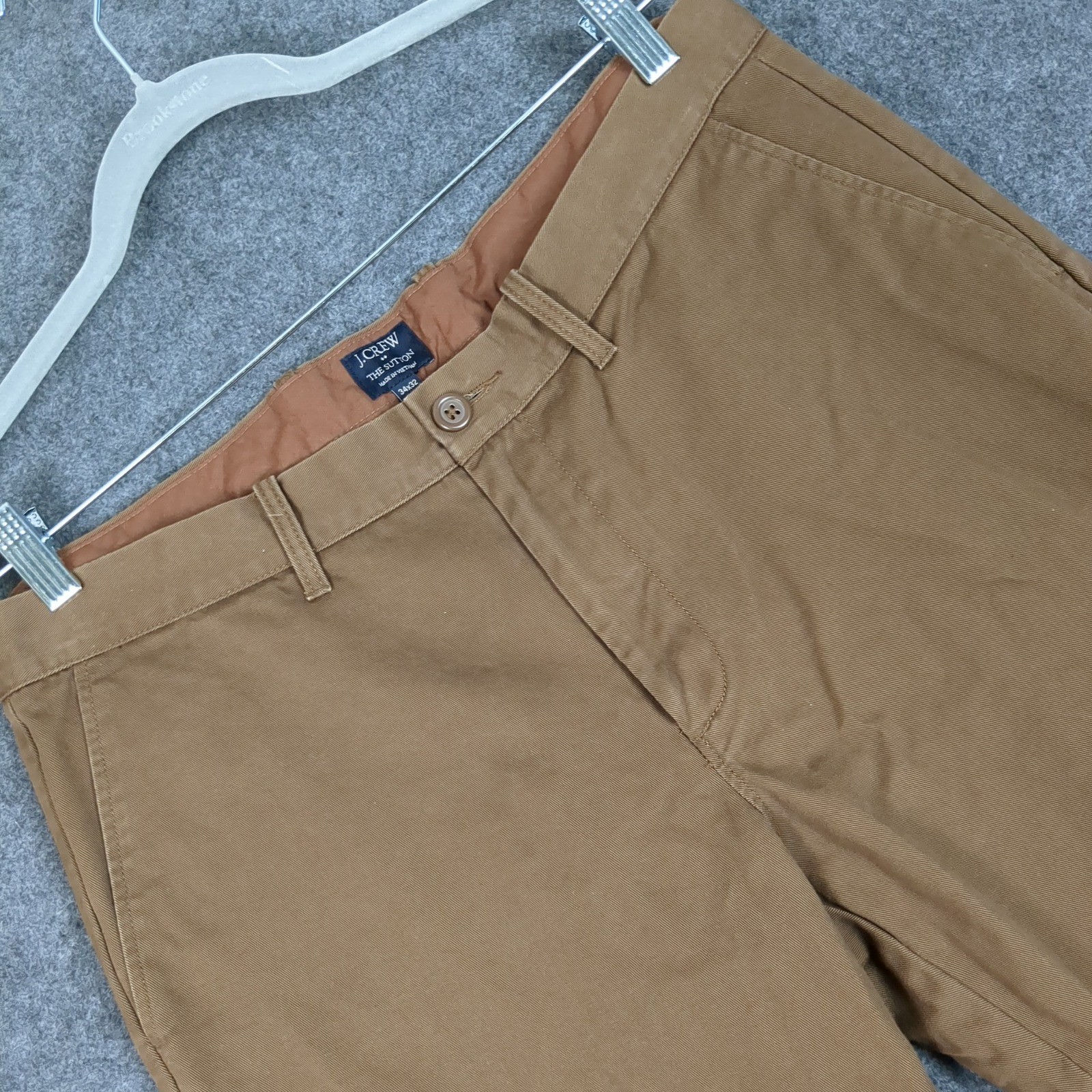 J.Crew The Sutton Mens 34×32 Brown Straight Leg Chino Pants Casual Trousers