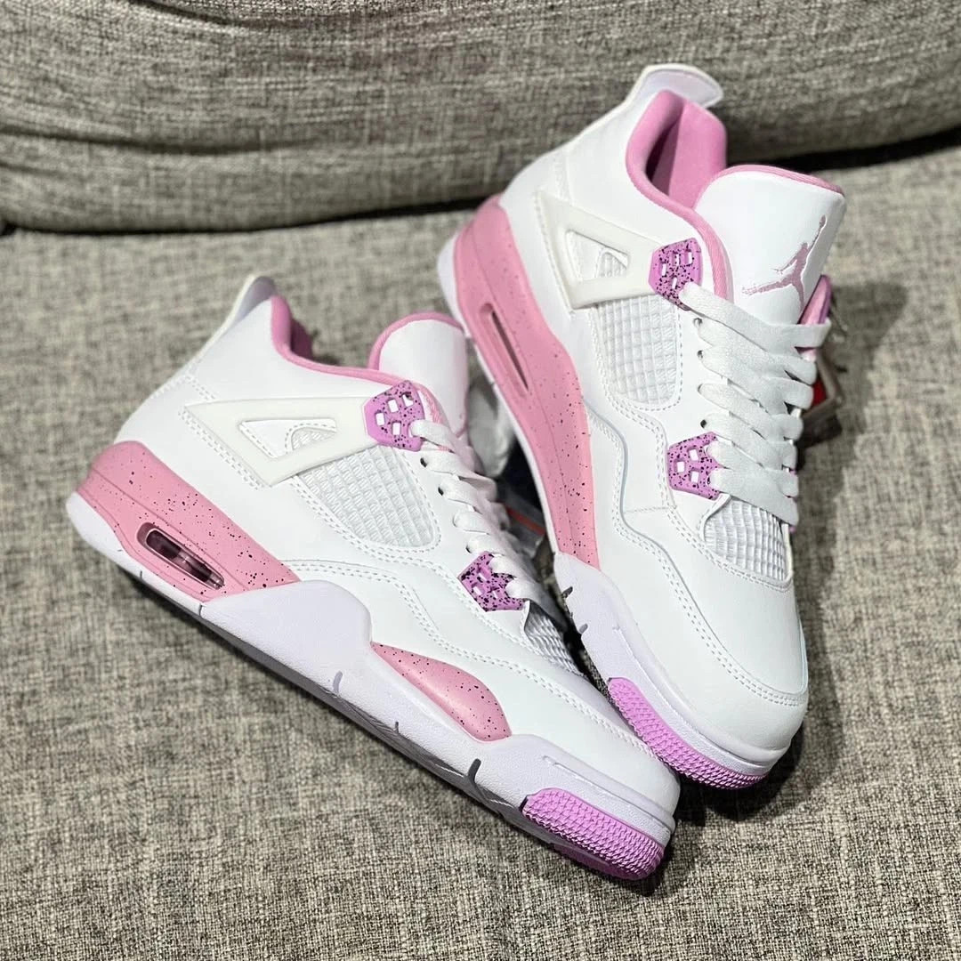 WOMEN Jordan 4 Retro White Pink Oreo – All Size US 5.5-11