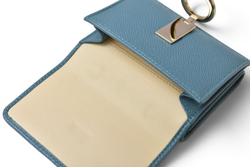 Bulgari Wallet Authentic Bulgari Bulgari Compact Wallet Turquoise Blue Leather