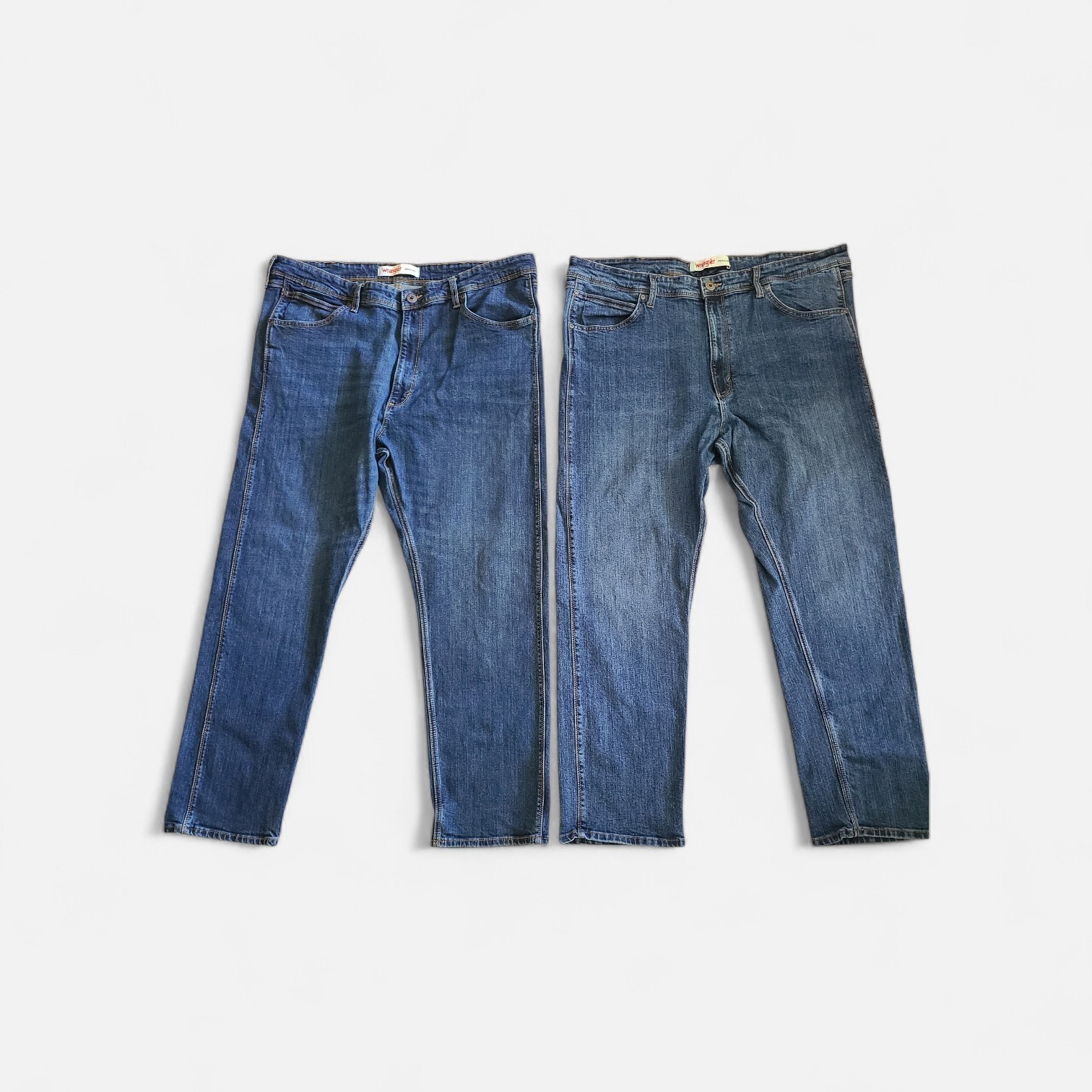 2 Wrangler 1796601 Regular Fit Men’s Jeans 40X29 98% Cotton 2% Elastane