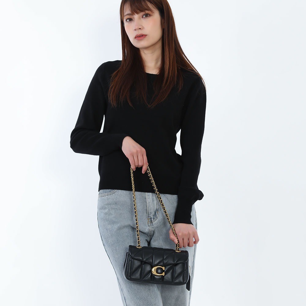 COACH Tabby 20 Quilted Shoulder Bag Nappa Leather Black CP149 Gold outlet
