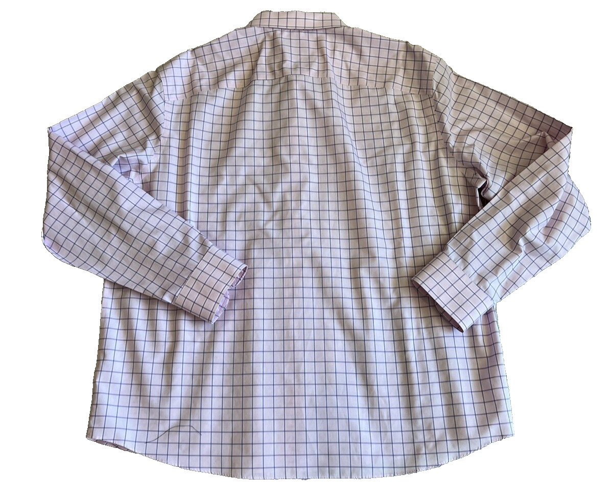 Untuckit Shirt Mens Pink Blue White Checker Plaid Button Up Casual XXL 2XL