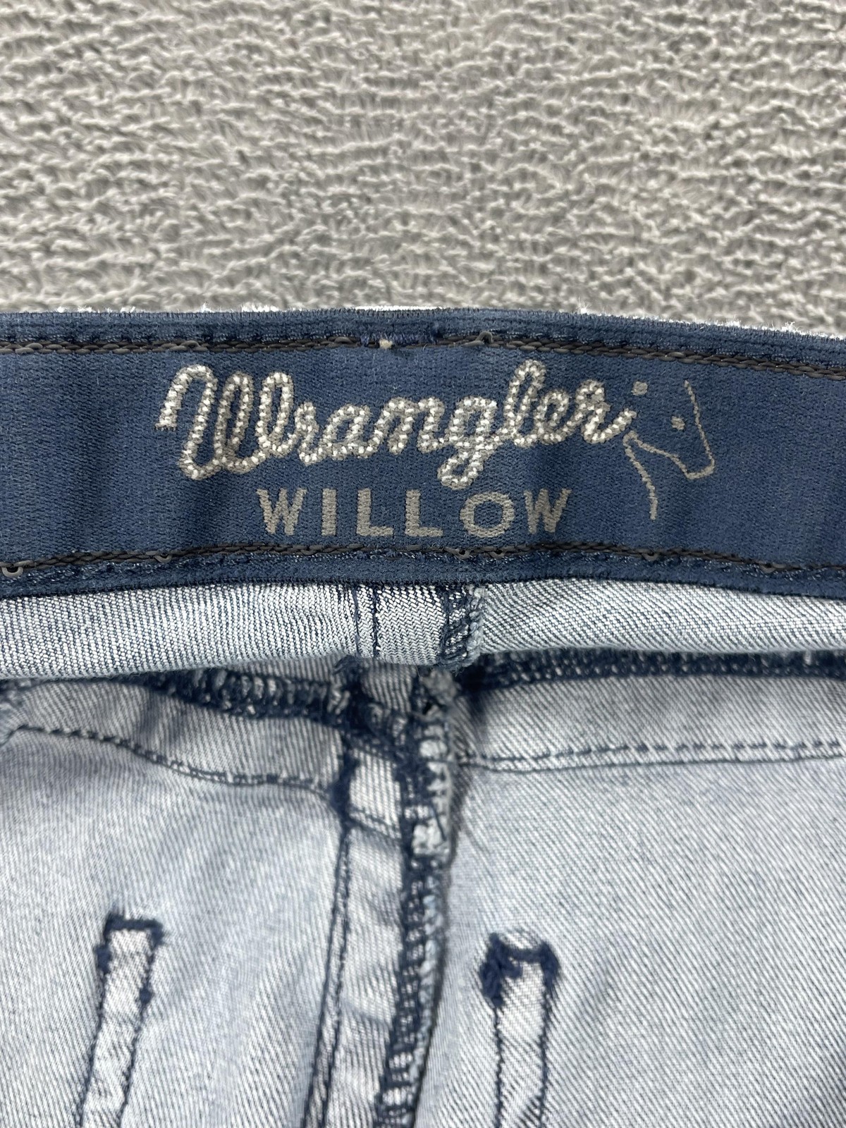 Wrangler Willow Riding Jeans Womens 9×34 Light Blue Bootcut Stretch Denim