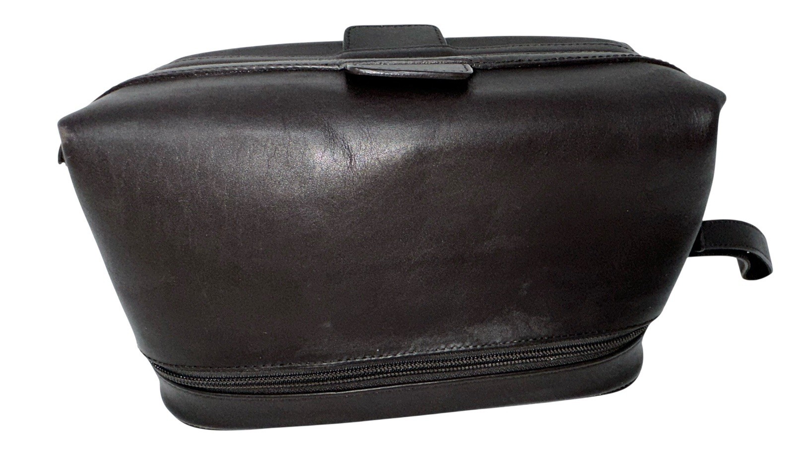 Genuine Leather Dopp & Toiletry Kit DkBrown Hangable NEW Eddie Bauer