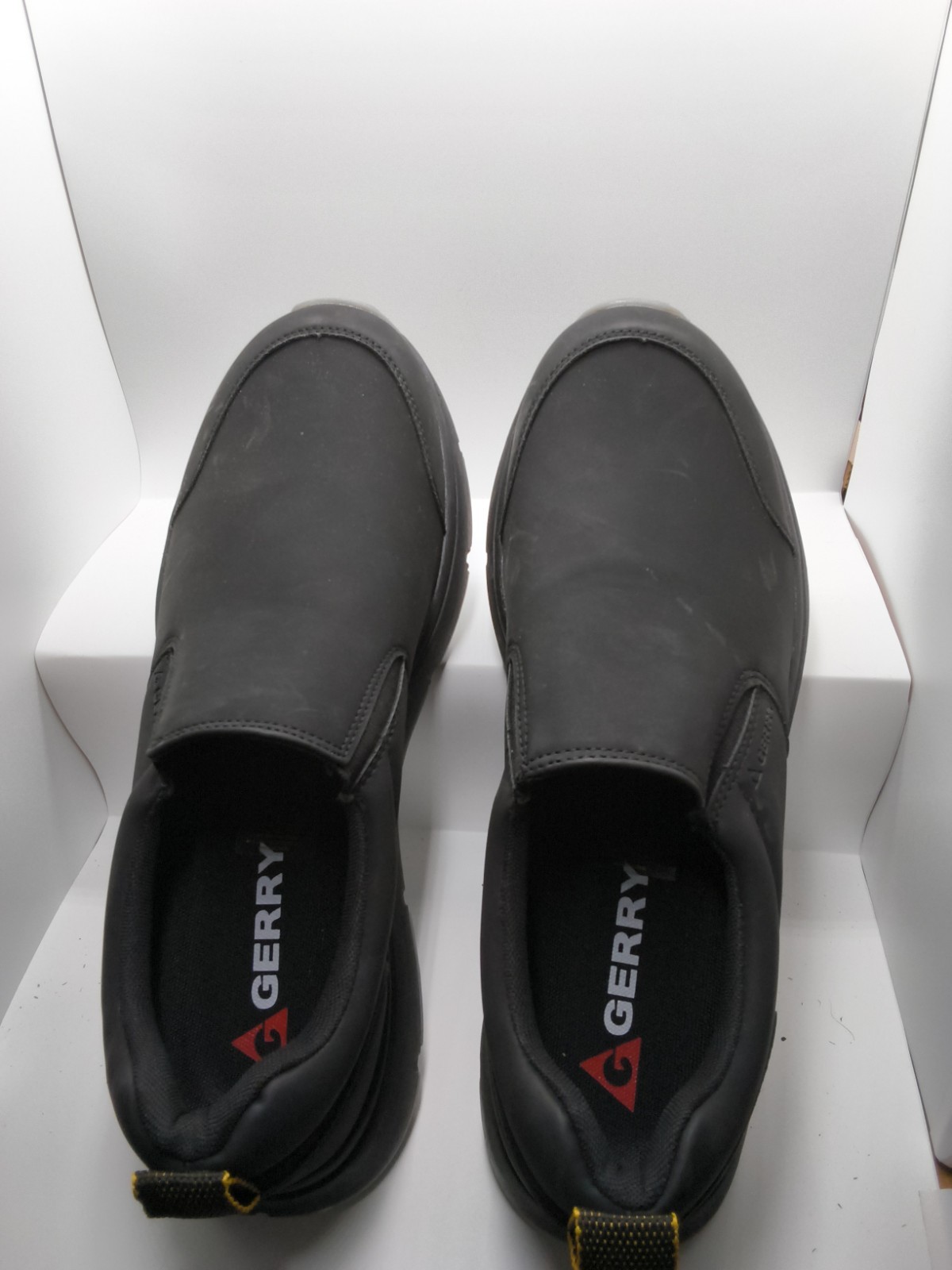 Gerry Moc II Slip-On Shoes Men’s Black Leather Lightweight Casual Walking – 13