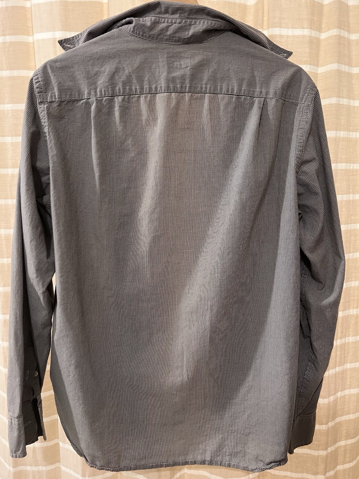 J.CREW OXFORD SHIRT GRAY GINGHAM LONG SLEEVE MEN’S MEDIUM