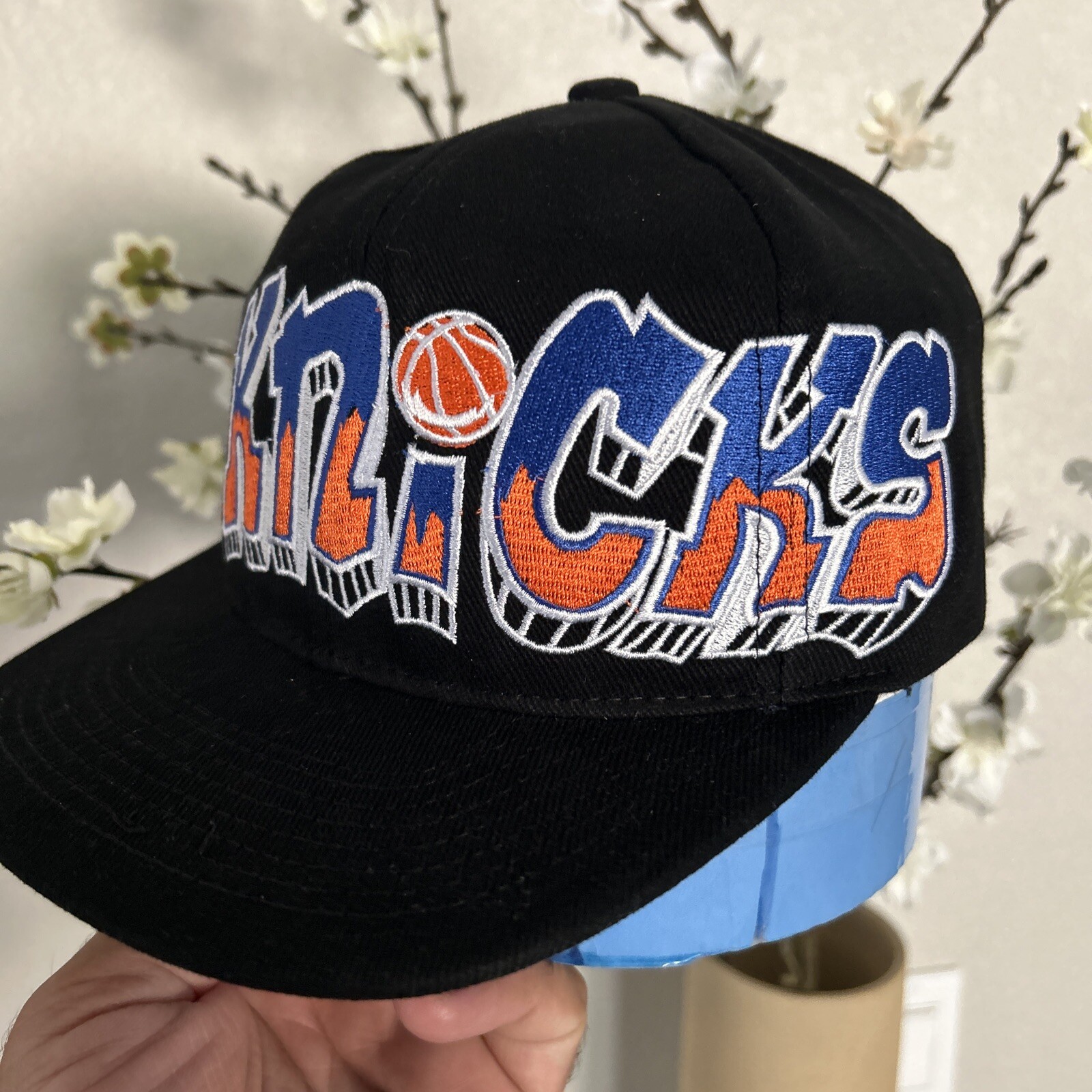 New York Knicks TOW Full Graffiti Custom Snapback Hat Cap All Black