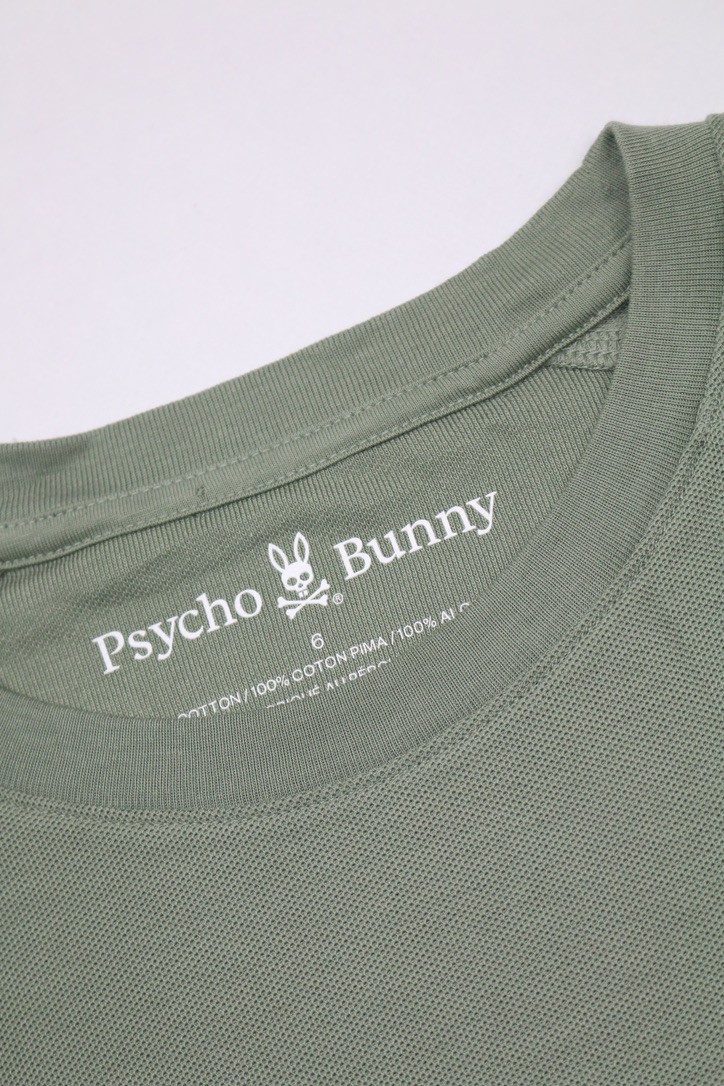 Psycho Bunny Men’s Long Sleeve Taylor Pique Tee Shirt 6-L Sea Spray Embroidery