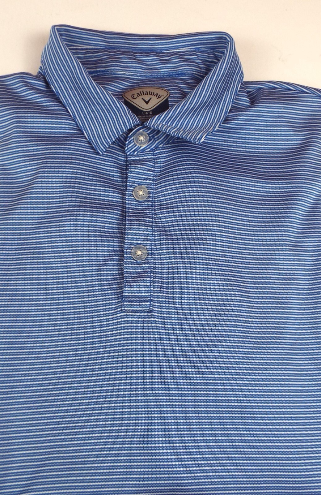 Callaway Men’s Polo Golf Shirt Size Large Regular fit Blue Free Returns