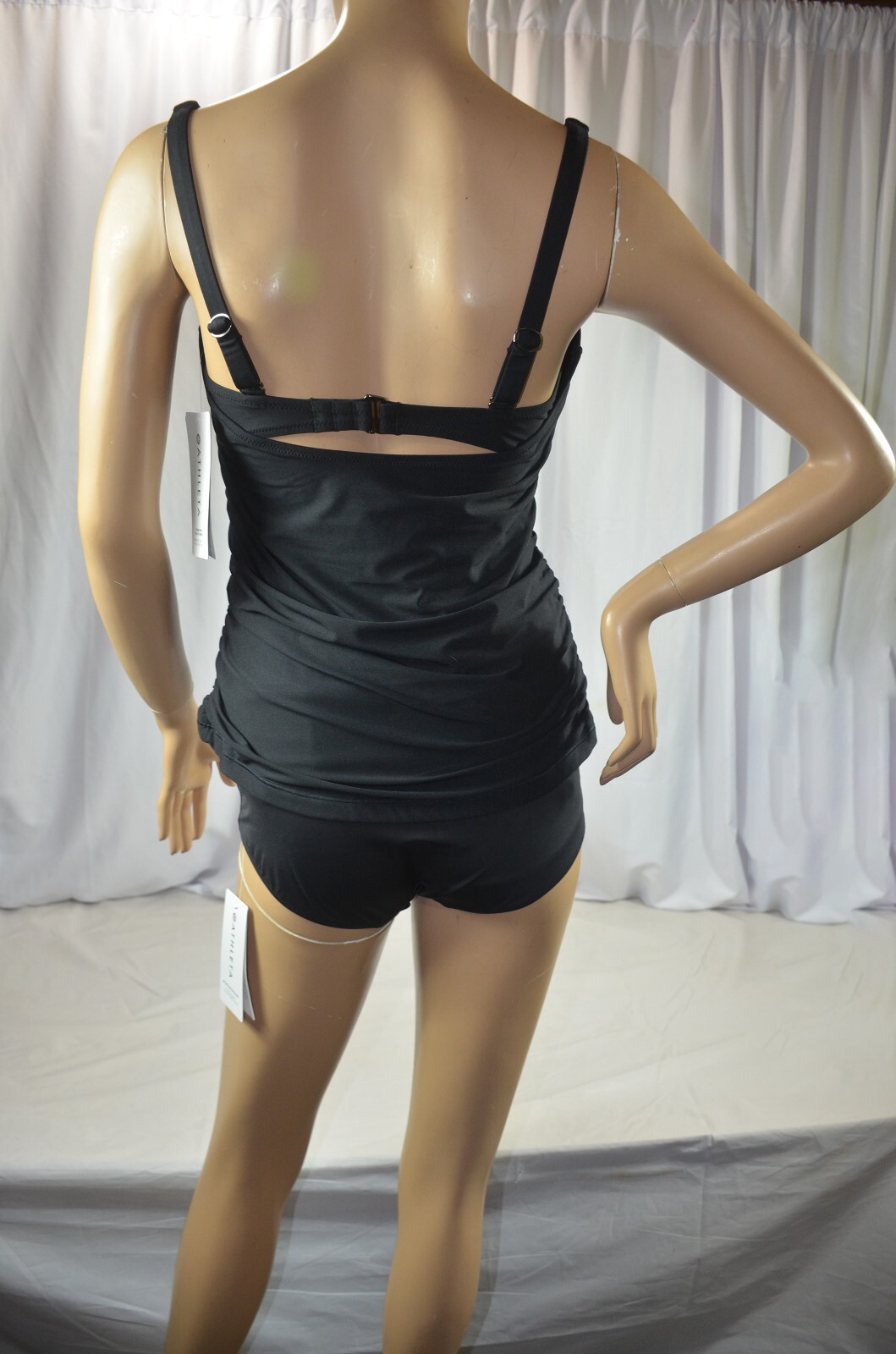 NWT $74 Athleta Sz 38D/DD 38 D/DD Black Square Neck Bra Cup Tankini Top #531213