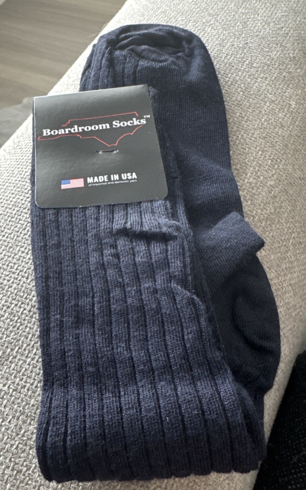Boardroom Socks Merino Wool Mid Calf Socks Navy Men’s 8-12
