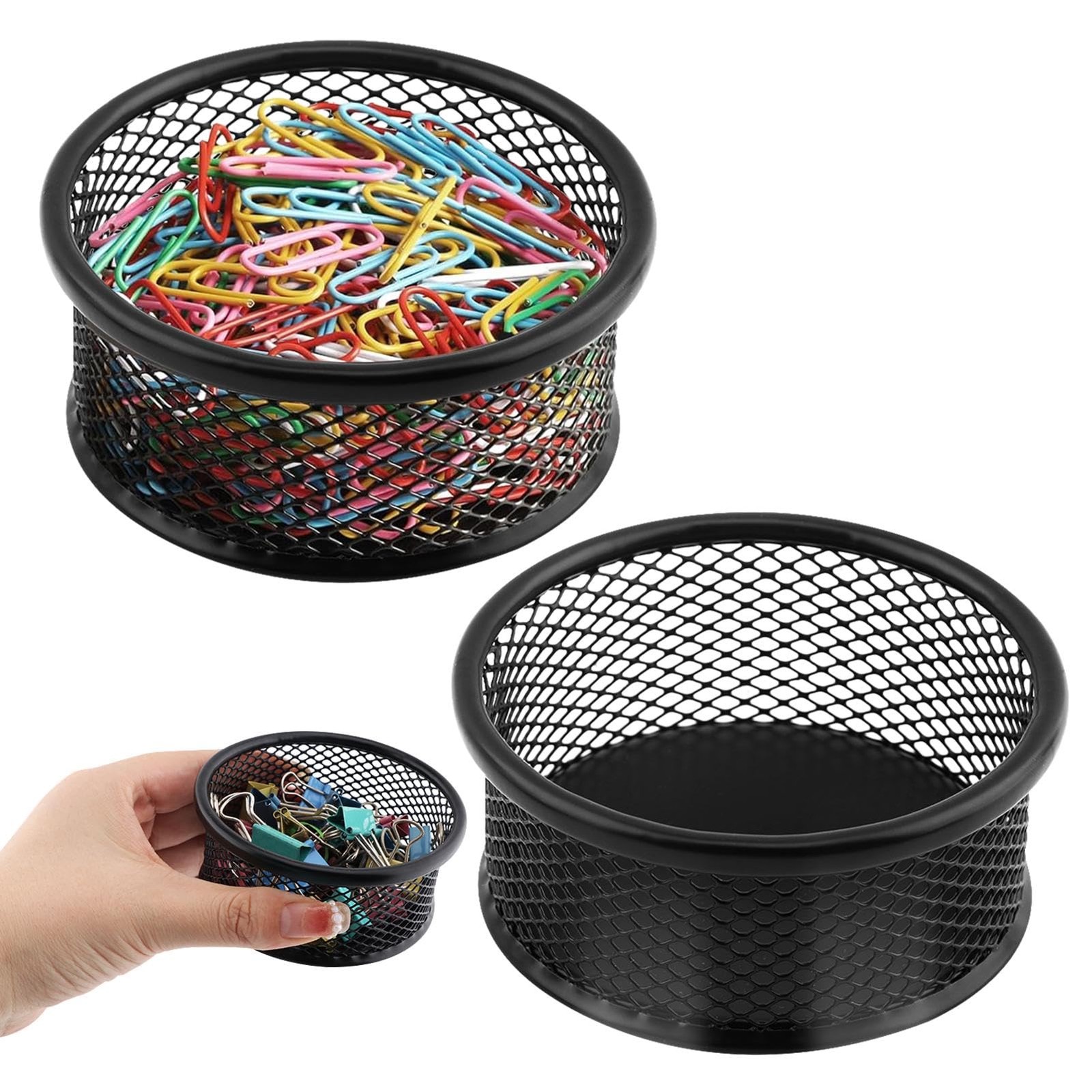 Kryslanix 2 Pack Mesh Paper Clip Holder,Paperclip free size, As Picture Show