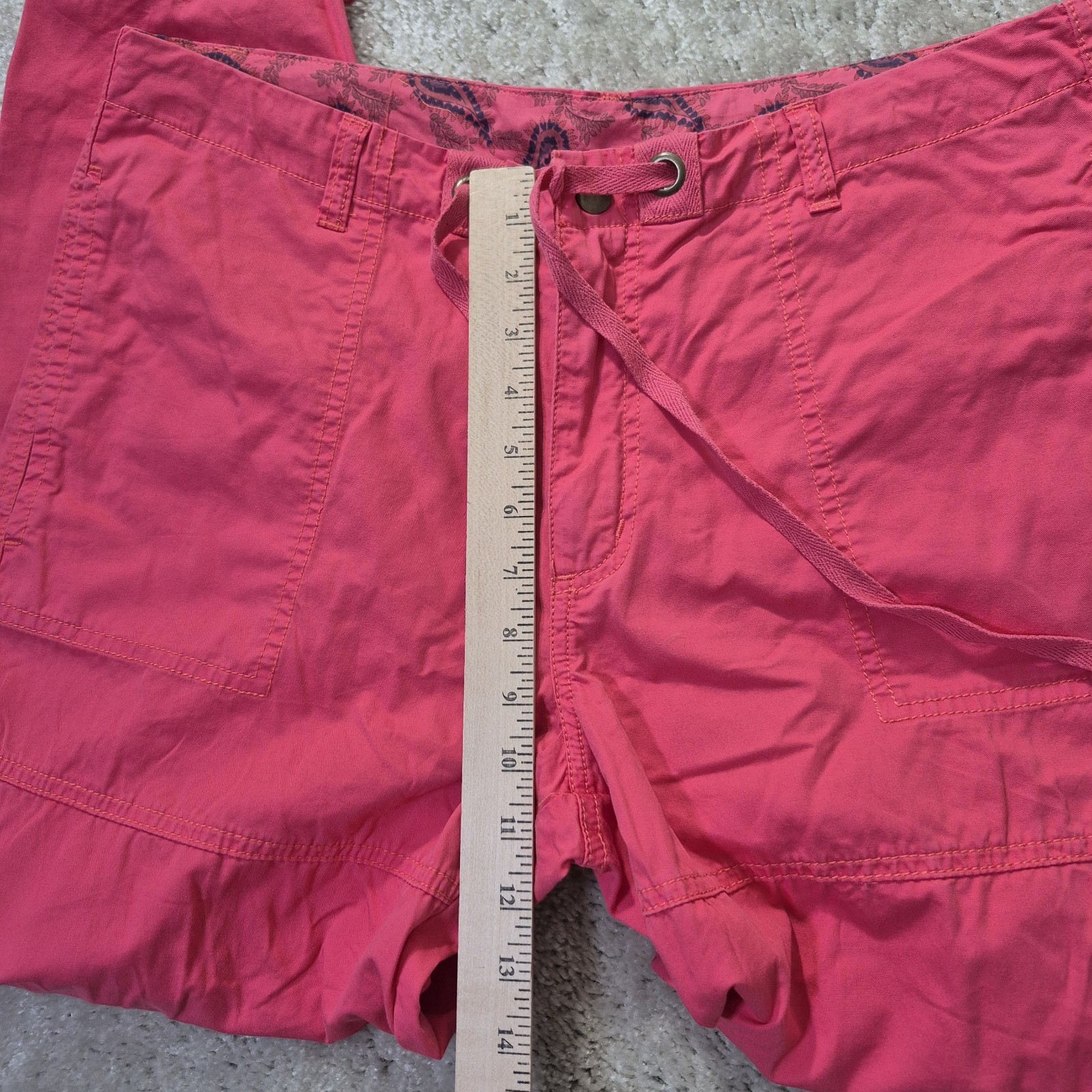 Sundance Rippling Tides Pants Womens Medium Petite PM Pink Utility Outdoor Beach