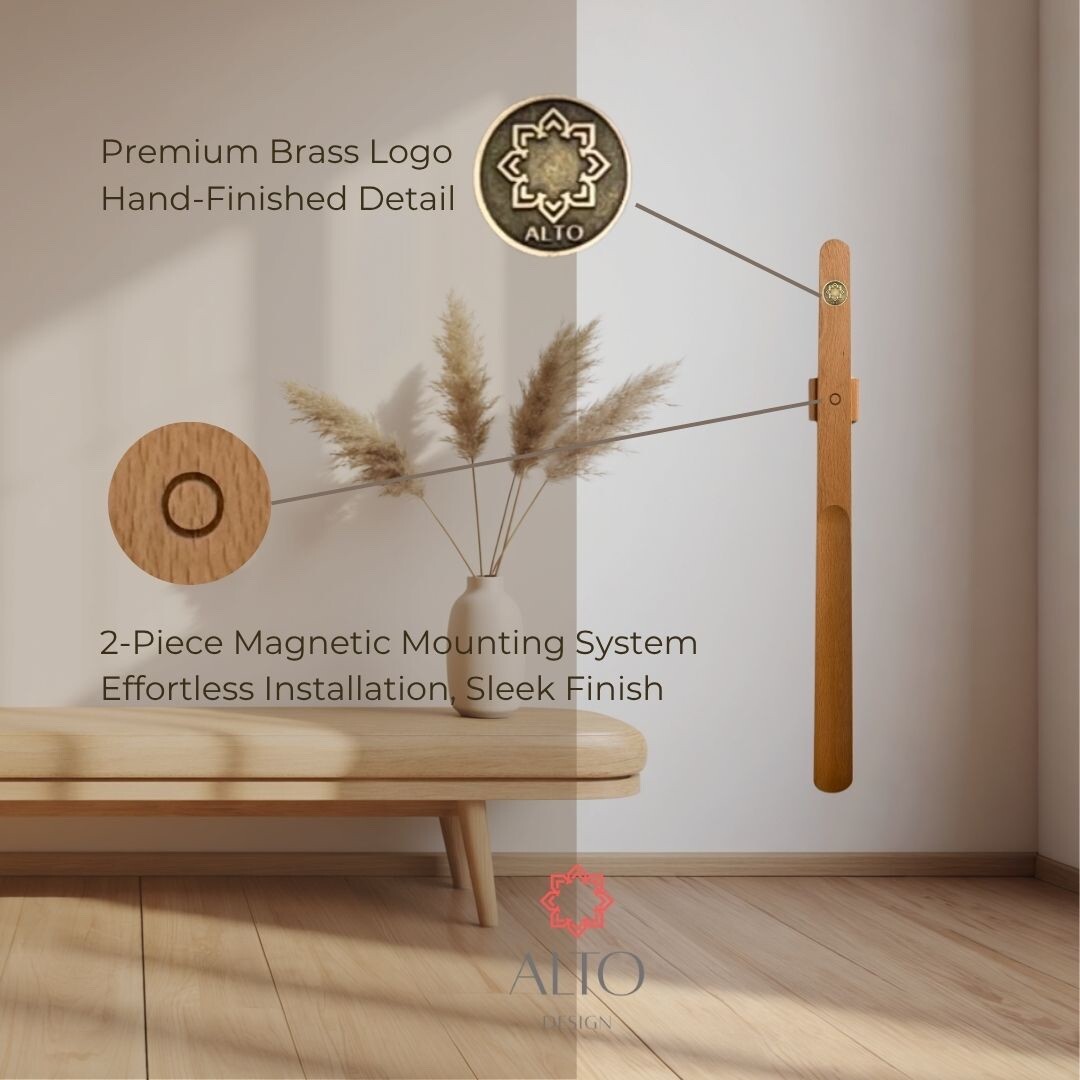 ALTO Premium Wooden Shoehorn 55cm (21.6in) | Wall Mounted | 3 Colors | BeechWood