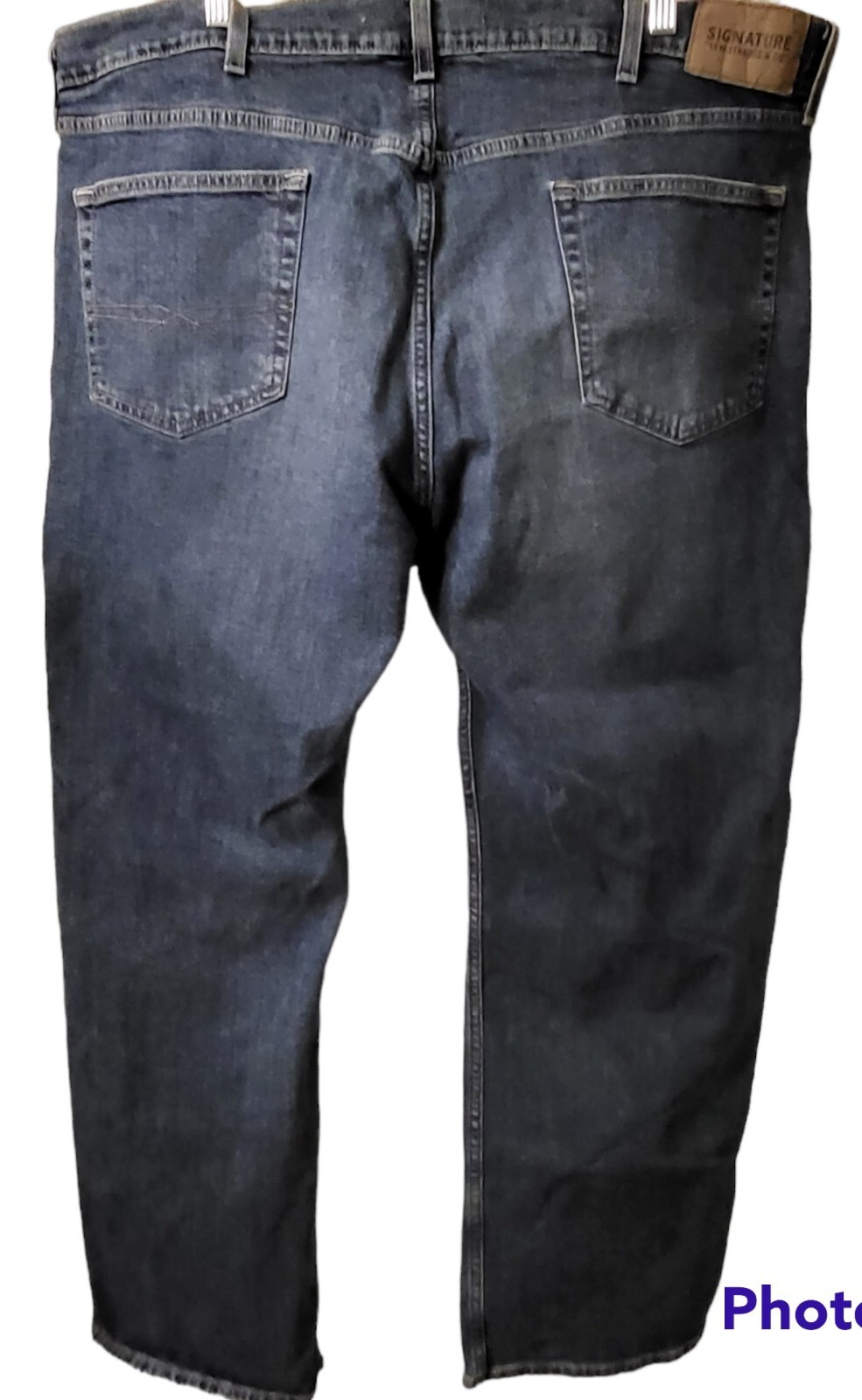 Men’s Denim Blue Jeans Signature by Levi Strauss Size W42 L30 Relaxed 5 Pocket