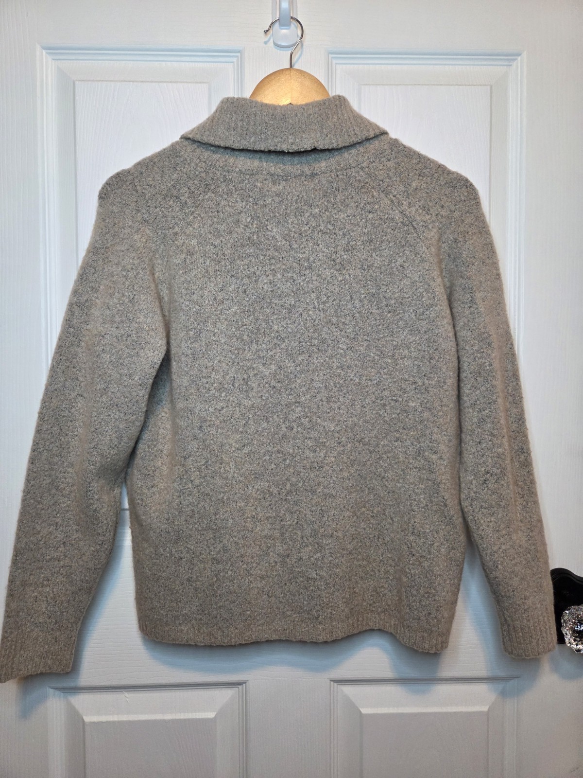 Vtg Jeanne Pierre Wool Blend Sweater Beige Collared M Classic Heritage Academia