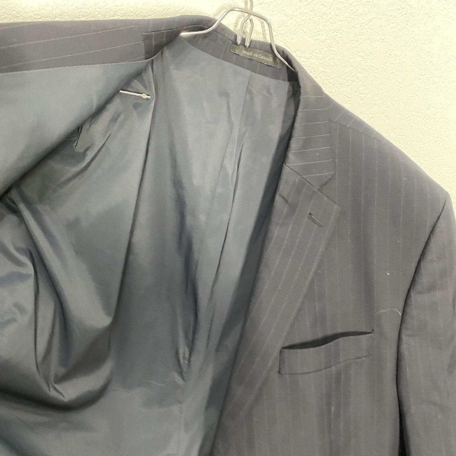 Lauren Ralph Lauren Wool Blue Stripped Blazer Mens Size 46R Formal Basic Jacket