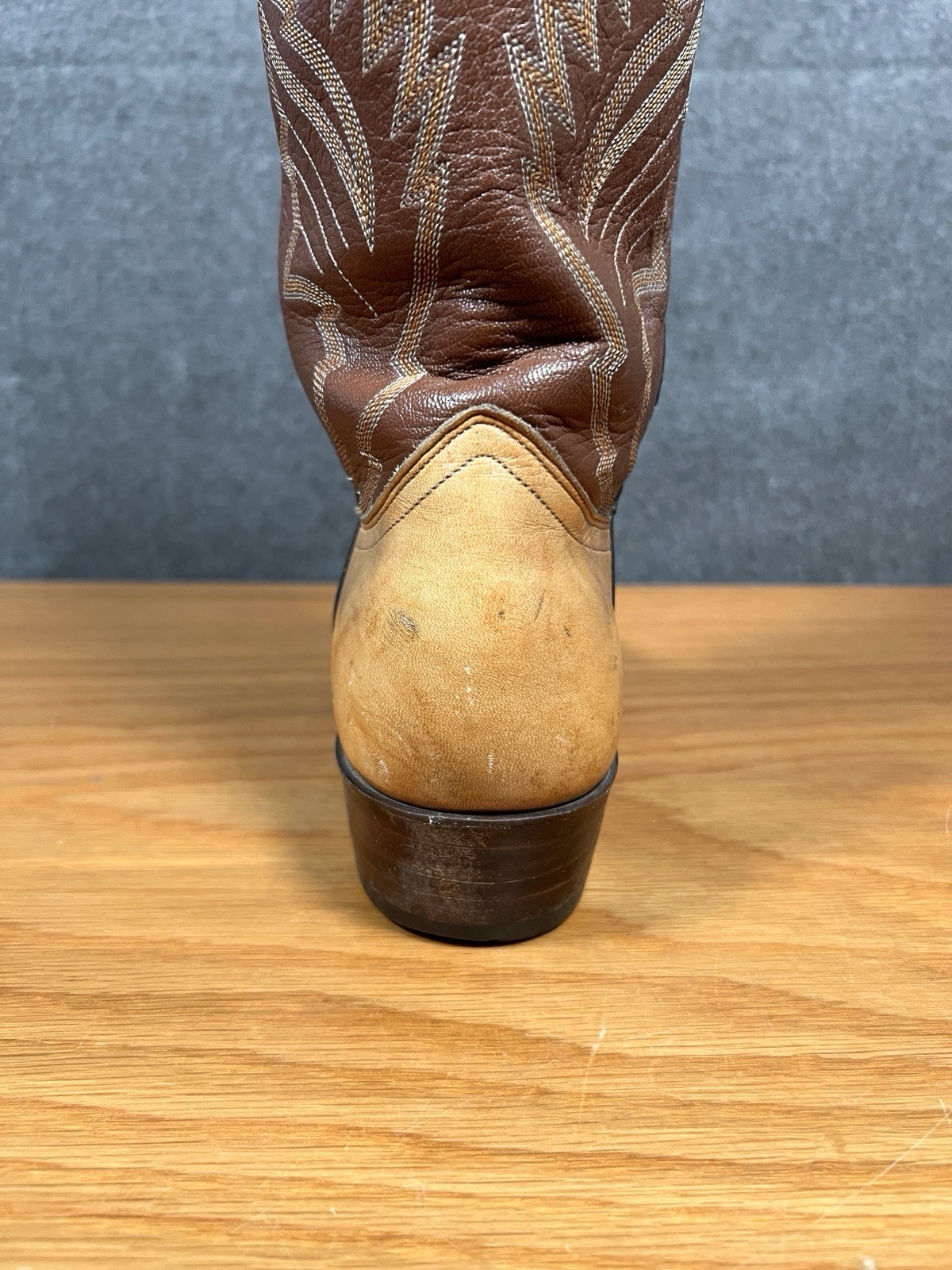J Chisholm Boots Men’s Handcrafted Western Leather Size 9D Tan