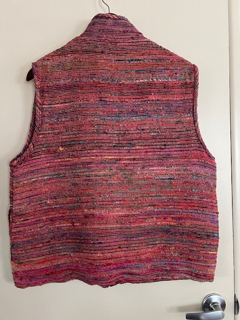 VTG Travel Smith Travel Vest Silk Blend Tapestry Lined Artsy Full Zip Large