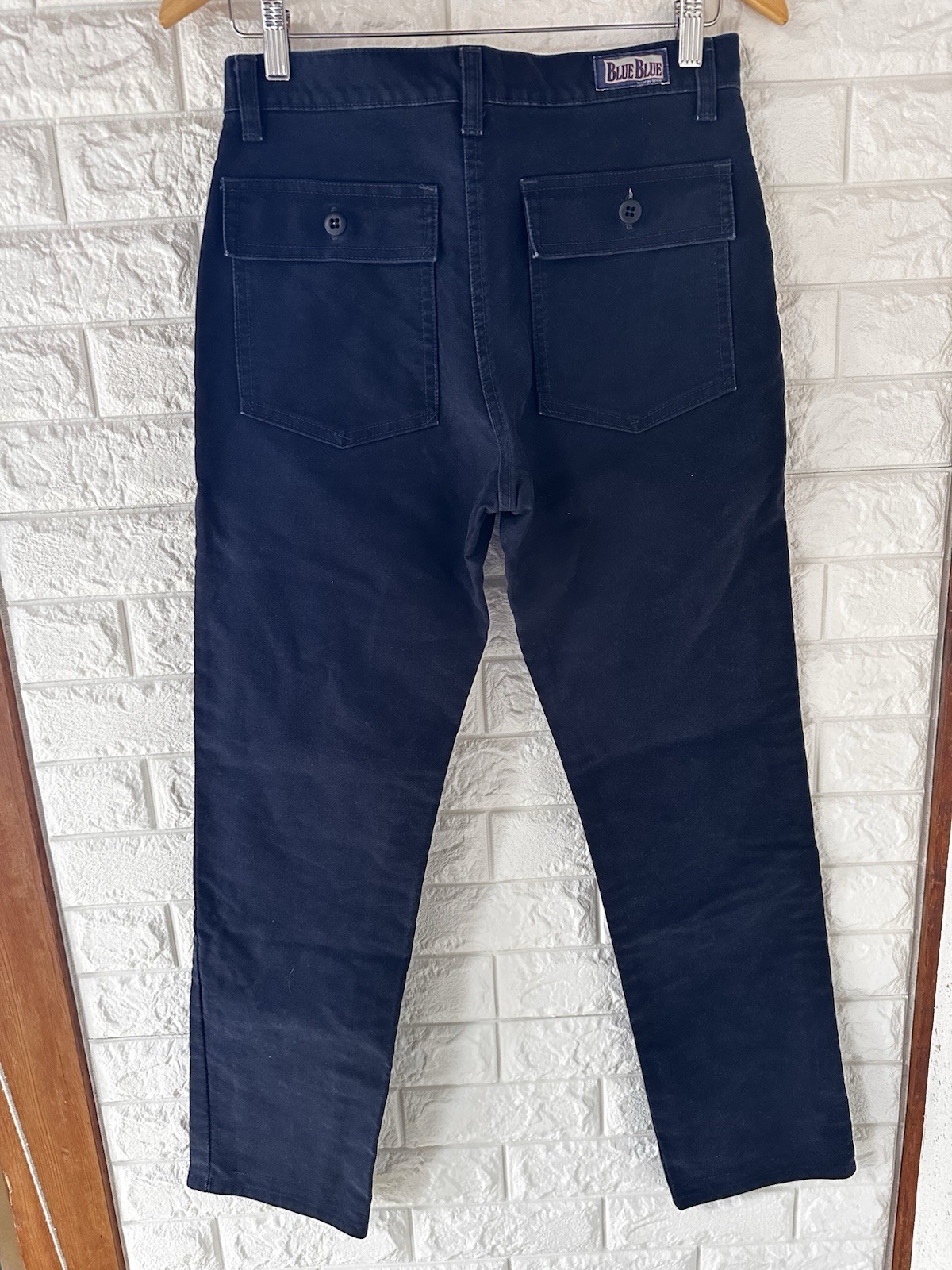 BLUE BLUE Hollywood Ranch Market Baker Work Pants Navy Cotton W30x27 Japan