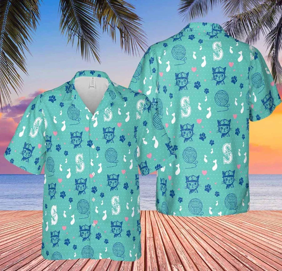Seattle Mariners Take Meow’t to the Ballgame Hawaiian Shirt 2024, Love Cat