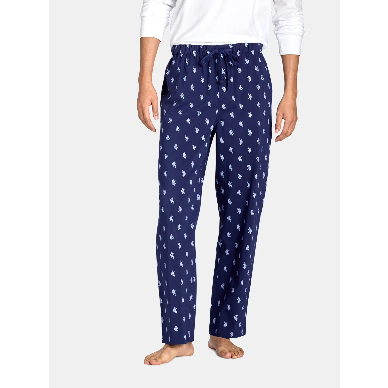 U.S. Polo Assn. SIZE M 32-34 Men Two Pockets Machine Washable Pajamas, Blue NEW