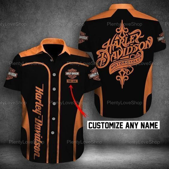 SALE!!_Harley-Davidson Orange Hawaiian 3D All Size S-5XL Unisex763