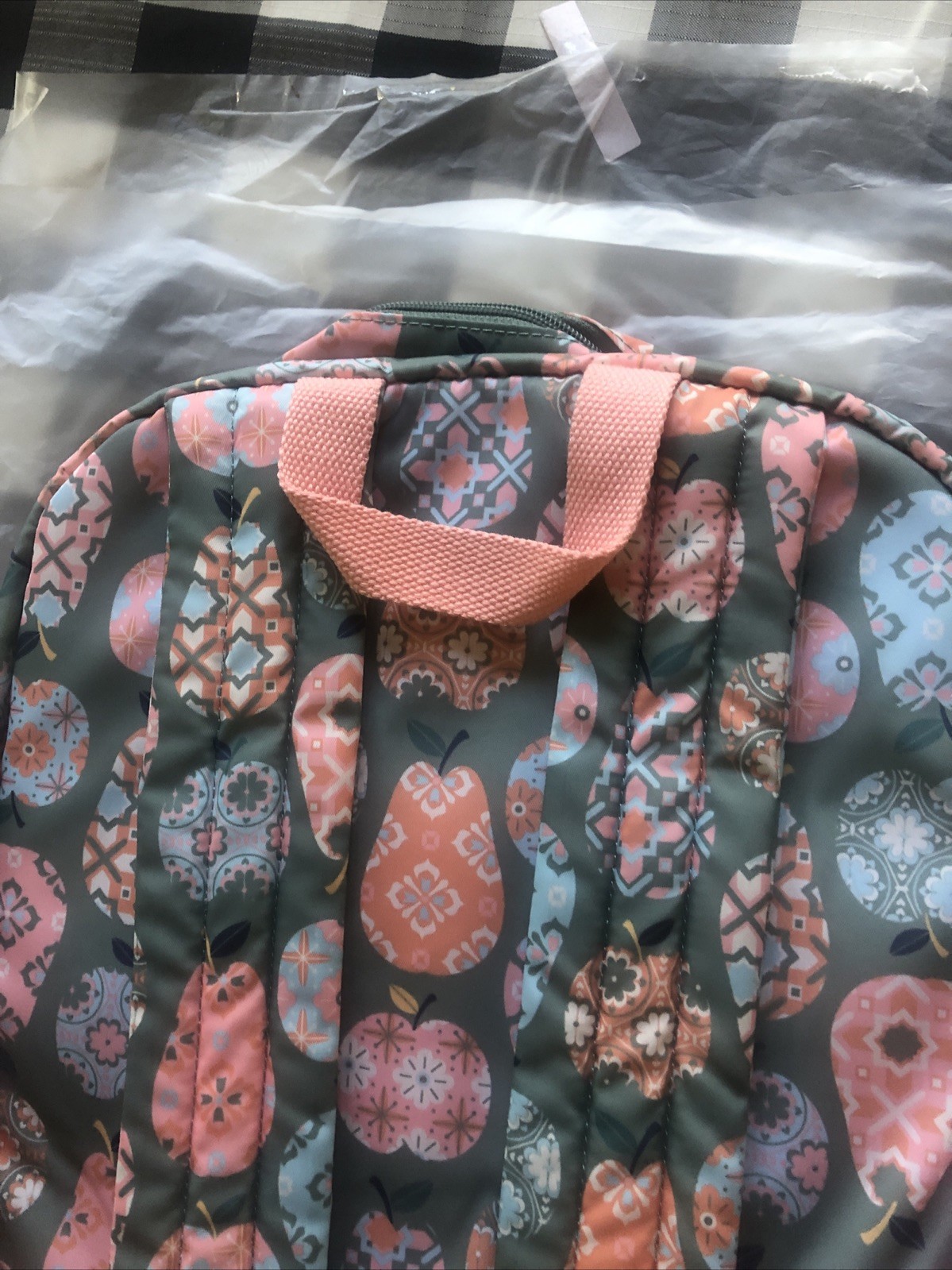 NEW girls MATILDA JANE CeCe Apple Print Backpack green peach ruffles