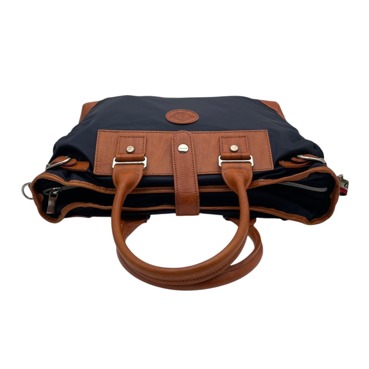 Authentic OROBIANCO WANDALA Tote Bag Business 2Way Shoulder Nylon Leather Navy