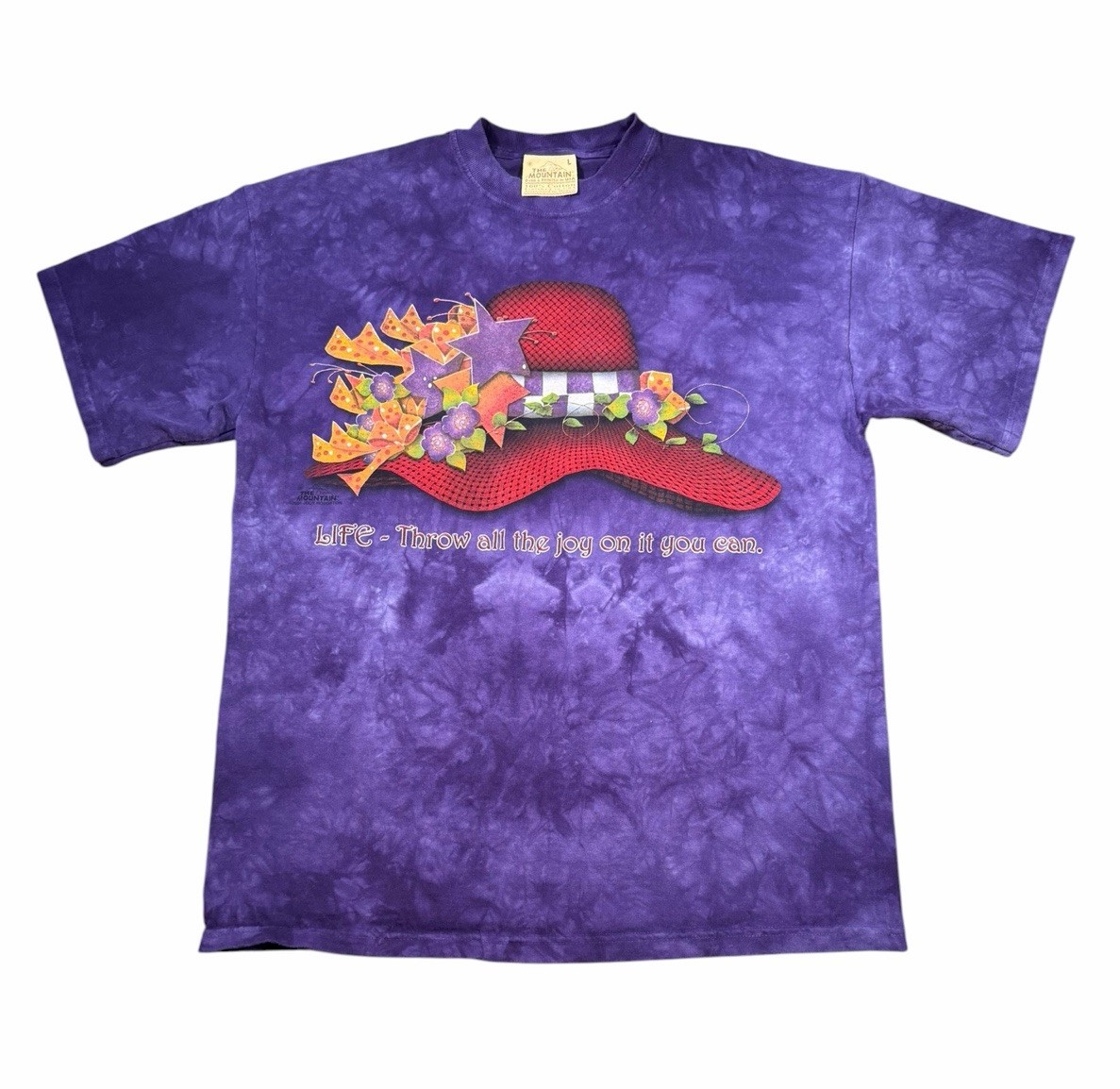The Mountain Purple Tie Dye Jody Houghton Floral Graphic Shirt Large