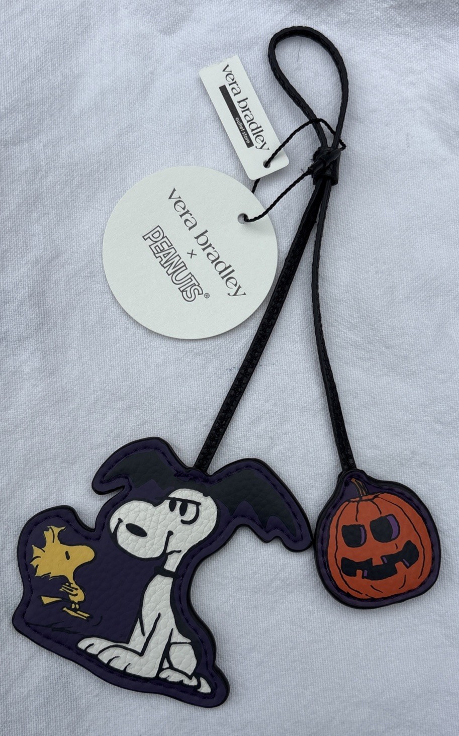 Vera Bradley Peanuts Snoopy Woodstock Bag Backpack Charm Halloween w Pumpkin NWT