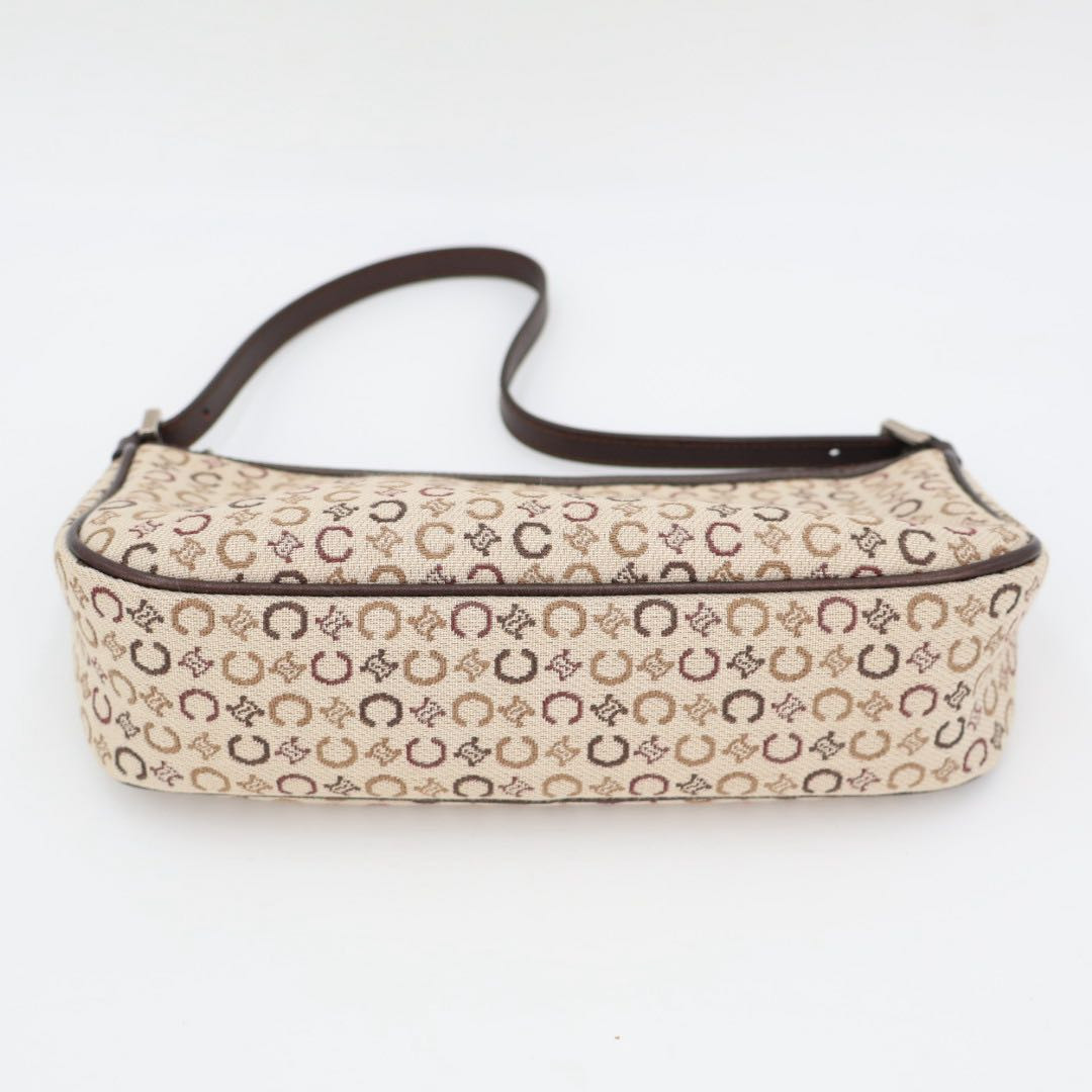 Authentic Celine C Macadam Canvas Leather Shoulder Bag P15731