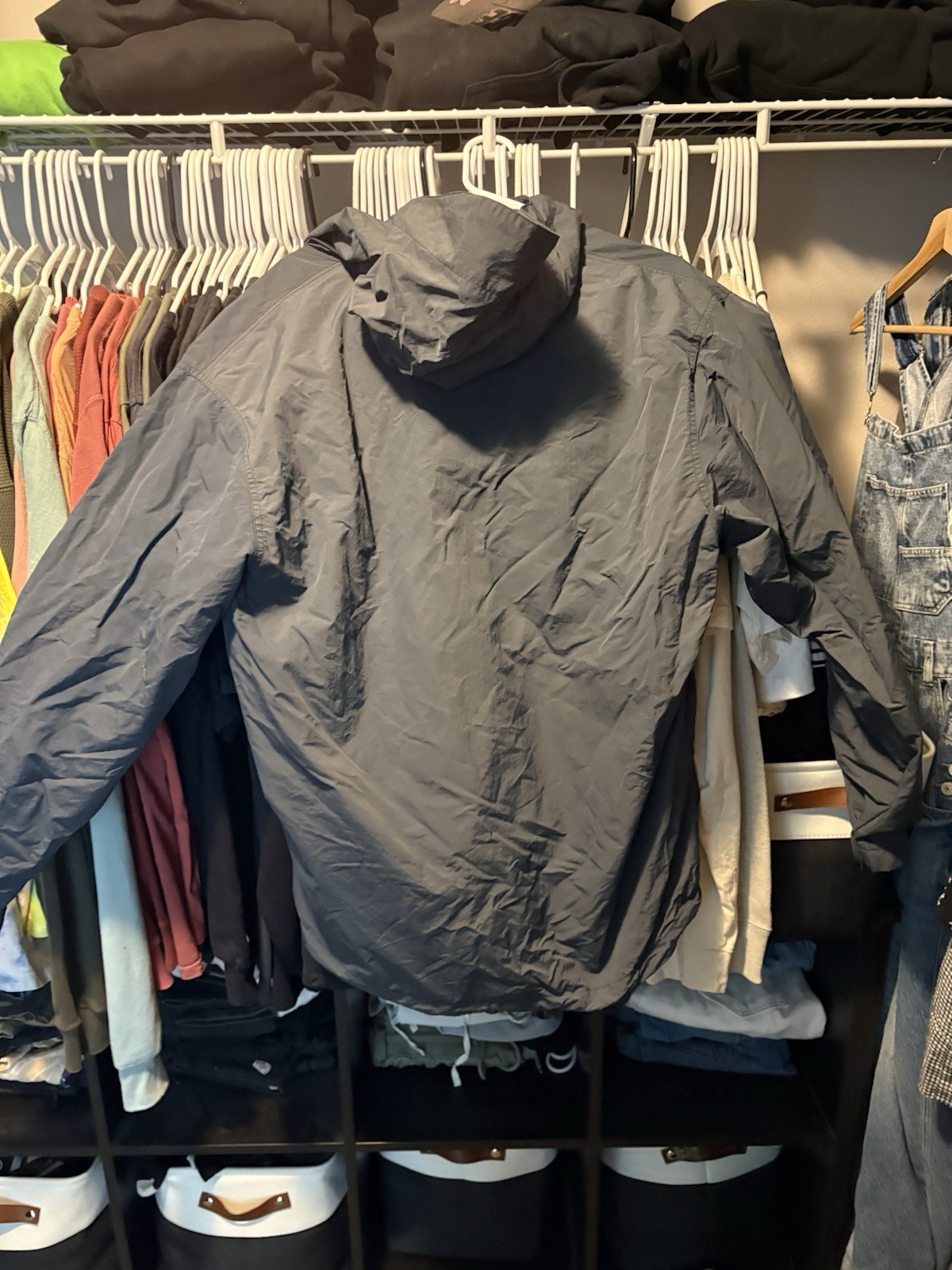 Palace Men’s Full Zip Hooded Jacket Gray XL Logo Zip Closure Regular Fit