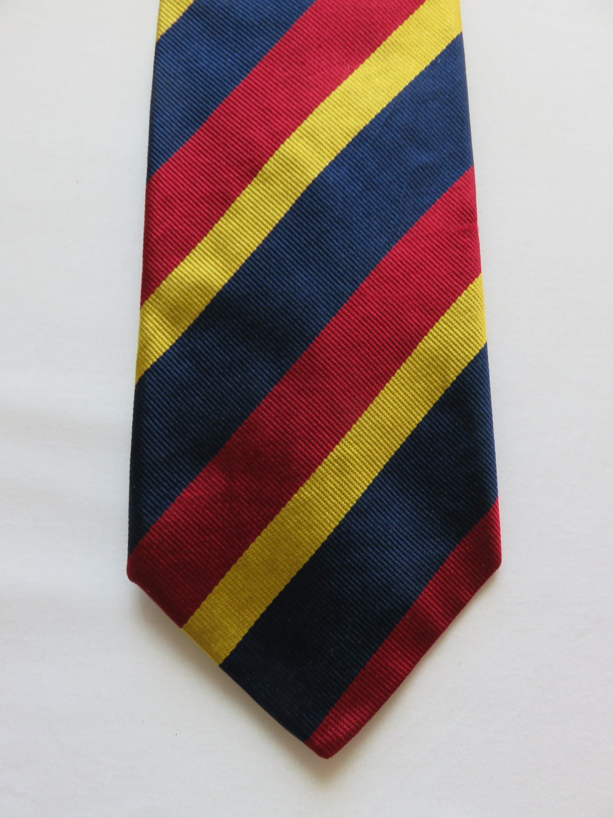 Ben Silver English Silk Repp Tie Regiment Stripe Vtg Handmade 3.25×58 Handmade