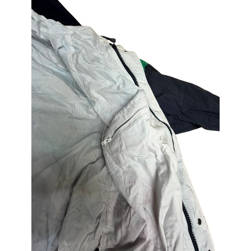 Nautica Challenge J-Class Sailing Jacket Mens Large Navy Green Vintage Hooded