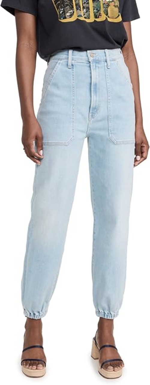 Mother Women’s The Wrapper Patch Springy Ankle Jeans, Size 24