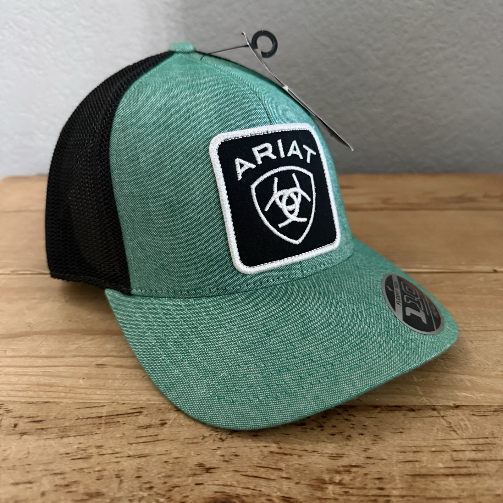 Ariat Men’s 110 FlexFit Tech Adjustable SnapBack Hat Green Black Cowboy