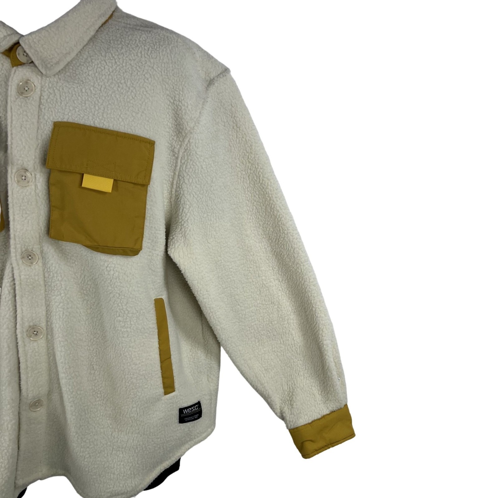 WESC NWT Sweden Sherpa Cargo Shacket Unisex XL / XXL Colorblock Overshirt Jacket