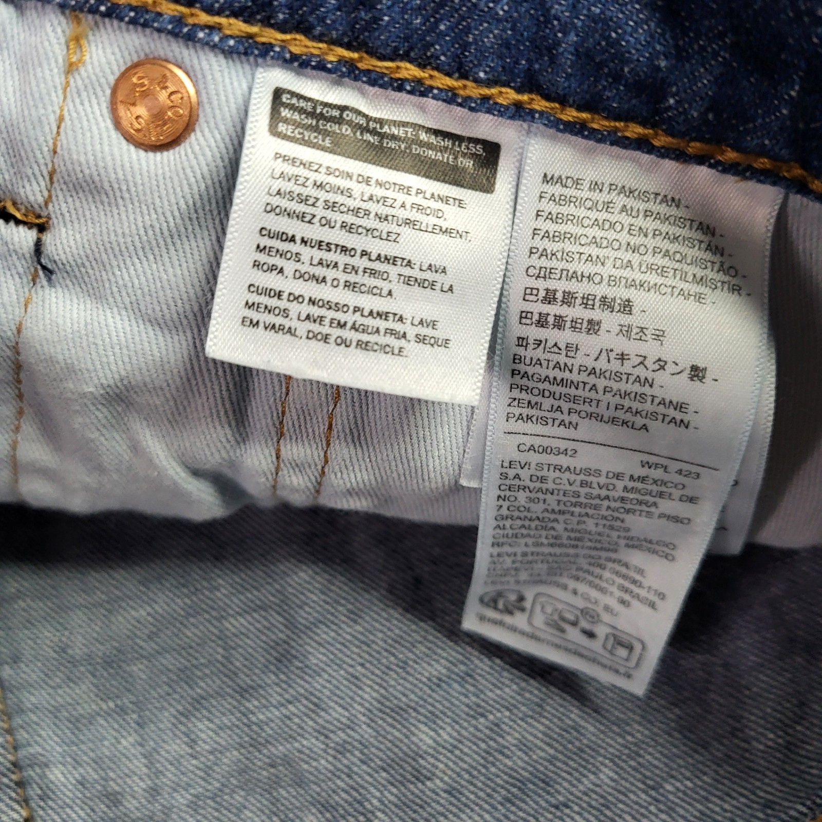 Levis Premium 568 Loose Straight Jeans 38×30 Mens Blue New With Tags 0 Cotton
