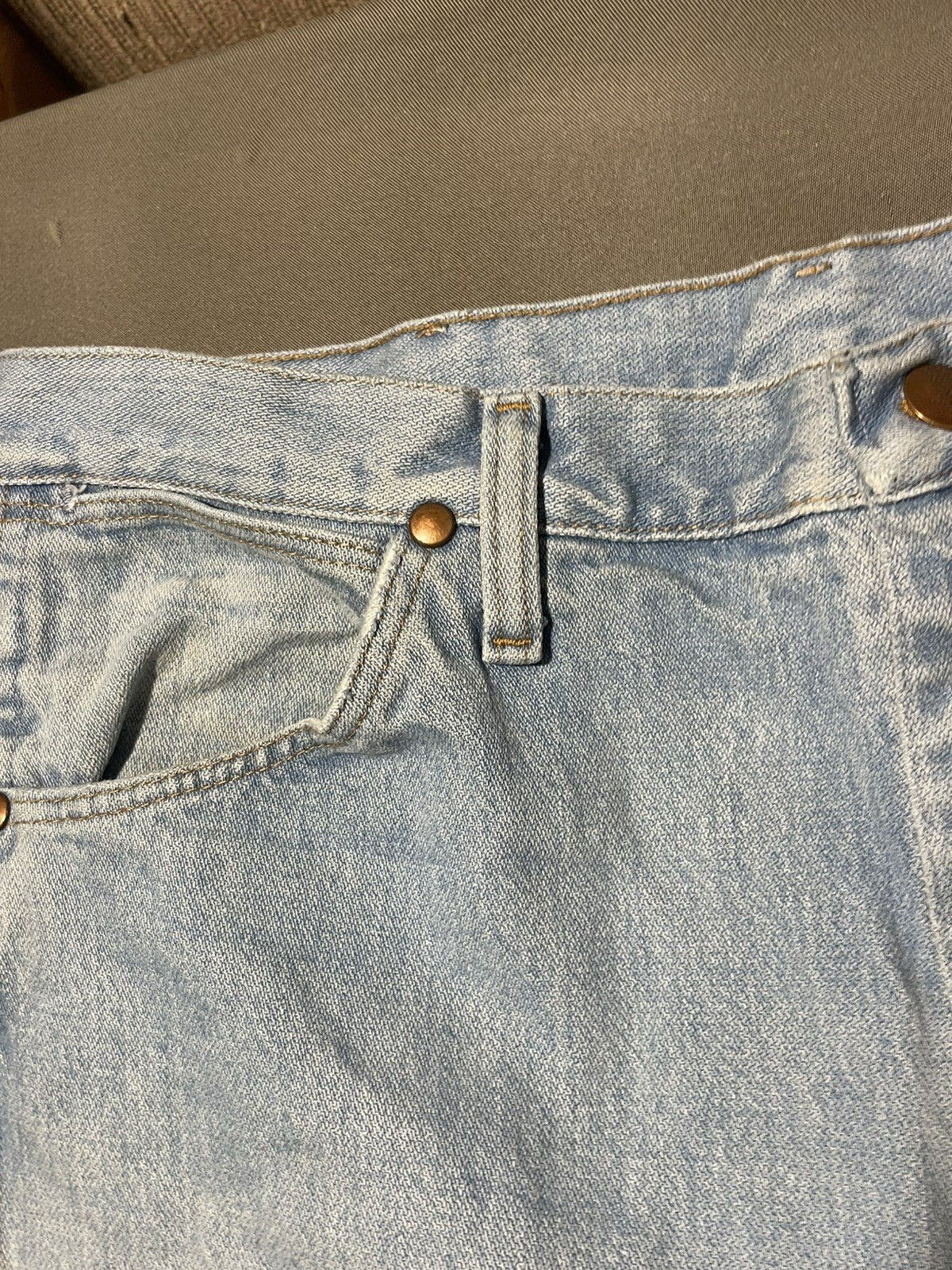 Wrangler 936GBH Cowboy Cut Jeans Mens 34×32 Blue Light Wash Slim Tapered Denim