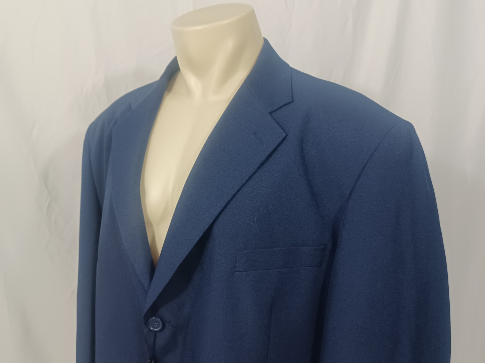 Fortino Landi Men’s Navy 2-Piece Suit Size 48L Pants 42W Unhemmed